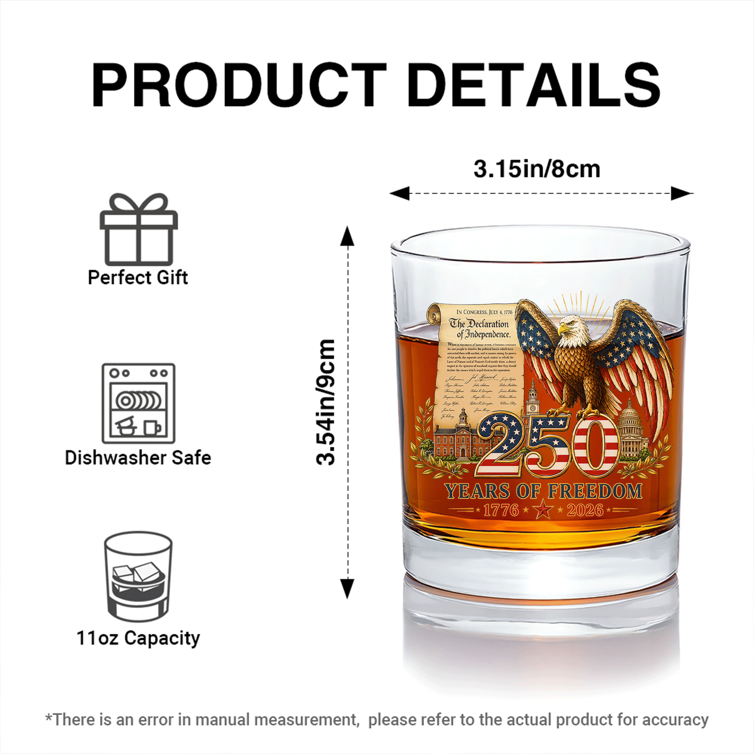 America 250 Heritage Whiskey Tumbler Commemorative Keepsake