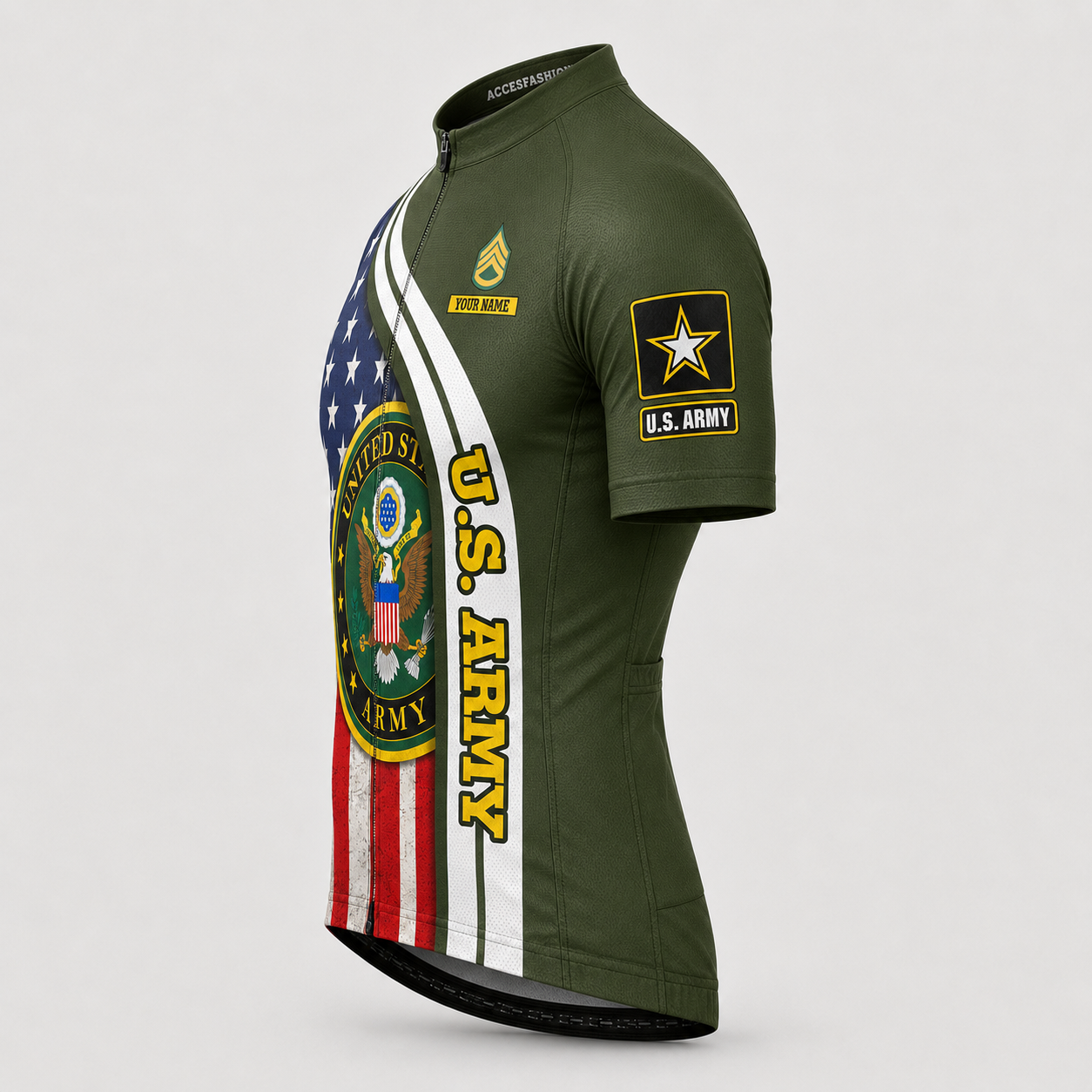 Men’s Personalized Military US Army Inspired Cycling Jersey Kit