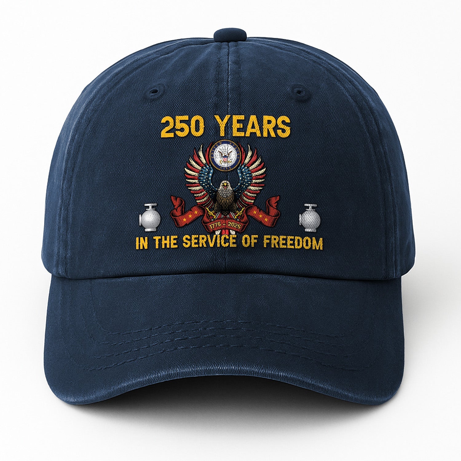 Custom Ranks US Navy Premium Washed Denim Cap DC024