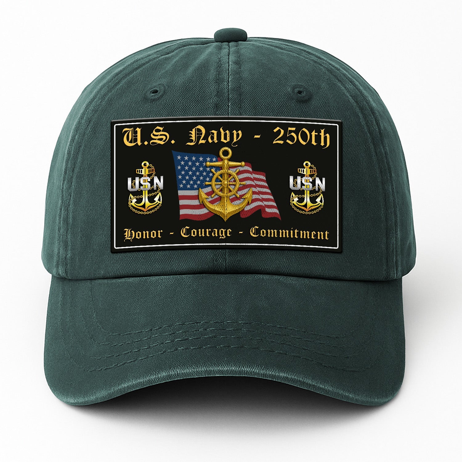 Custom Ranks US Navy Premium Washed Denim Cap DC018