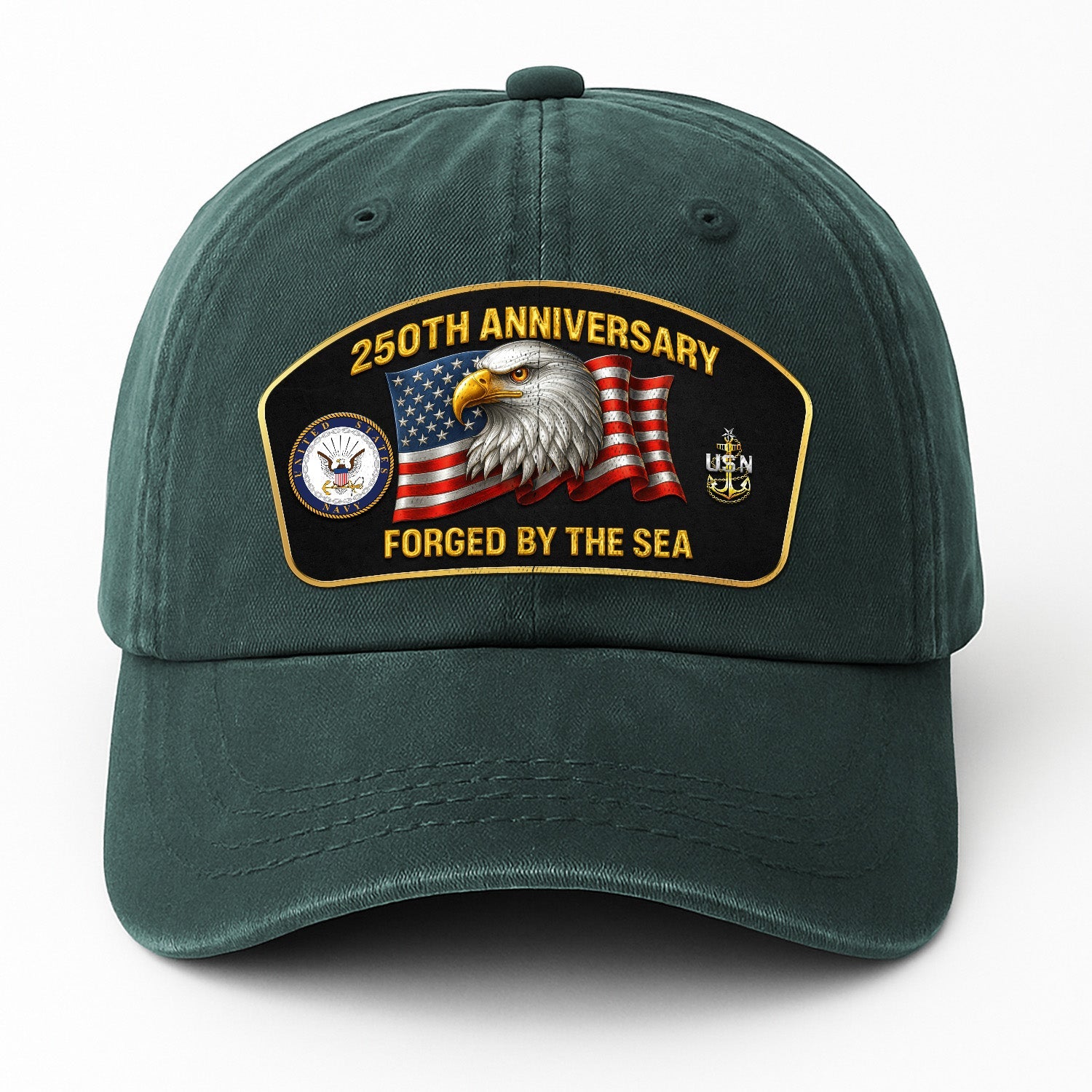 Custom Ranks US Navy Premium Washed Denim Cap DC021