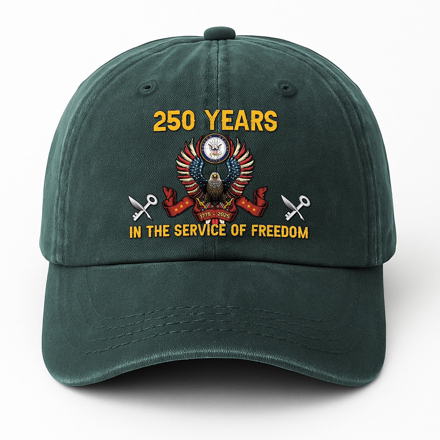 Custom Ranks US Navy Premium Washed Denim Cap DC024