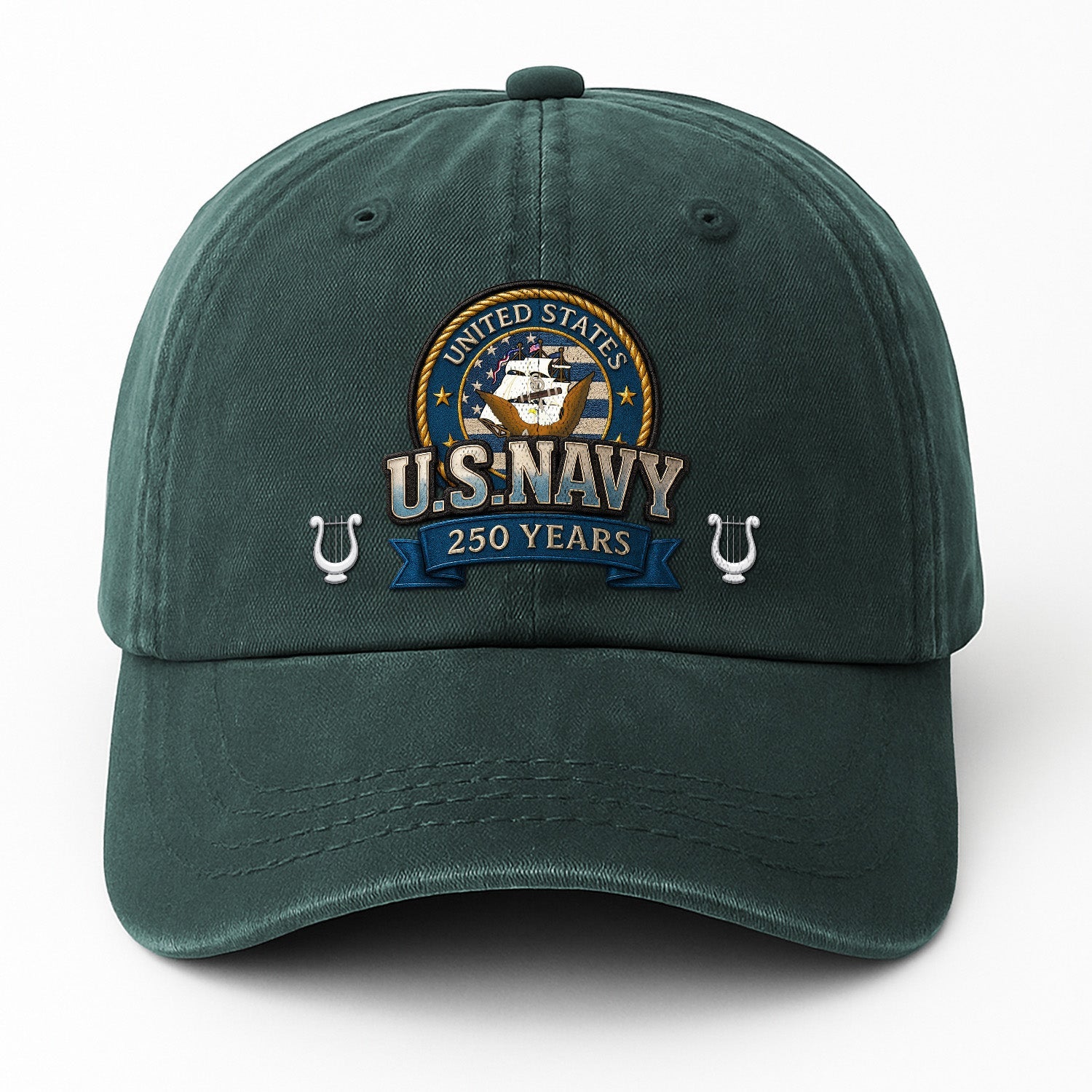 Custom Ranks US Navy Premium Washed Denim Cap DC020