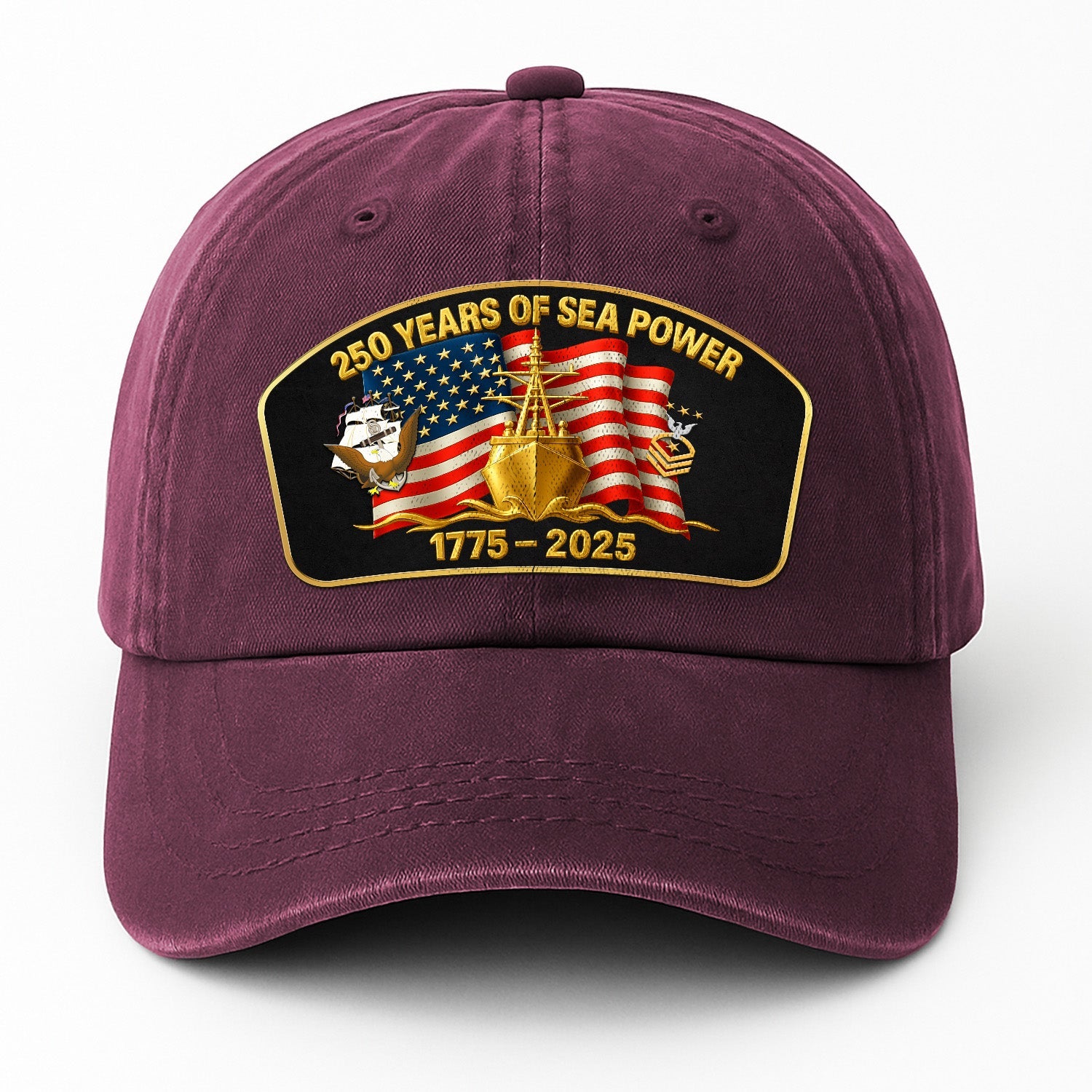 Custom Ranks US Navy Premium Washed Denim Cap DC023