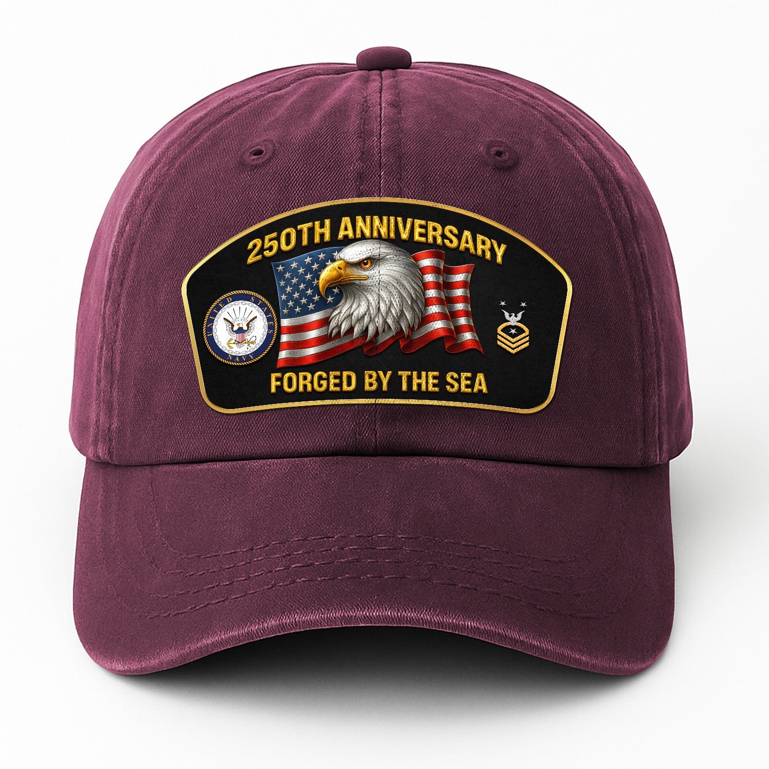 Custom Ranks US Navy Premium Washed Denim Cap DC021