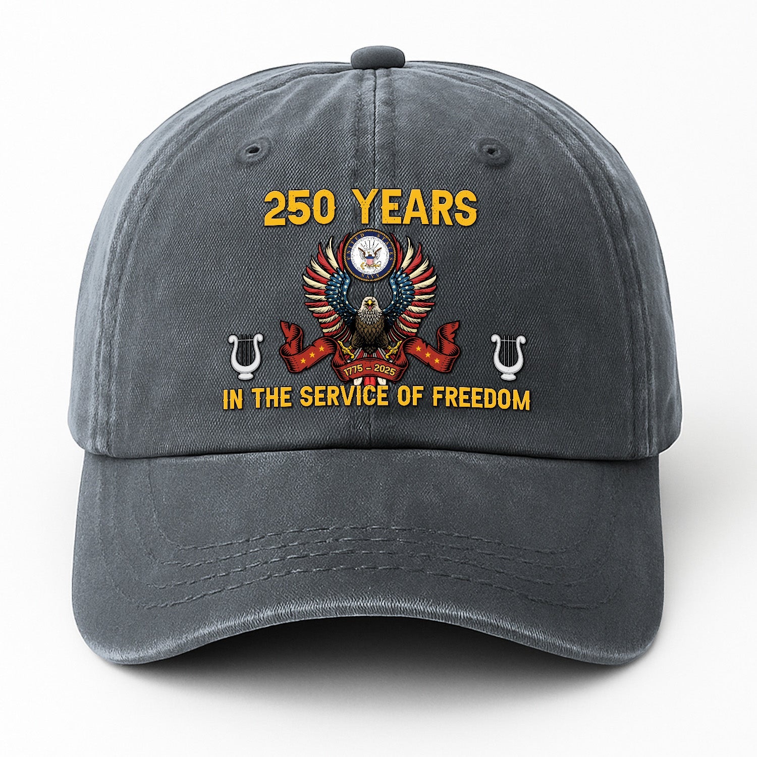 Custom Ranks US Navy Premium Washed Denim Cap DC024