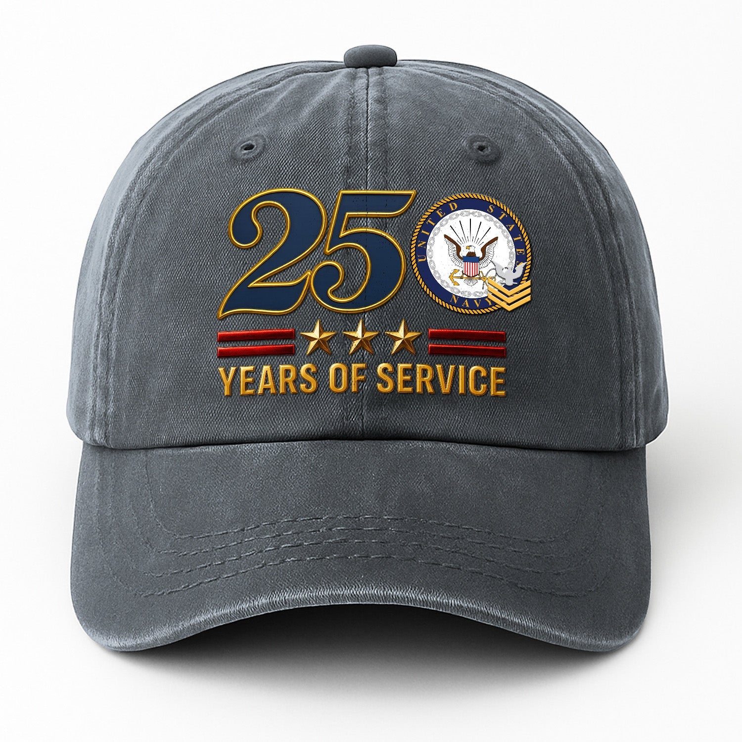 Custom Ranks US Navy Premium Washed Denim Cap DC022