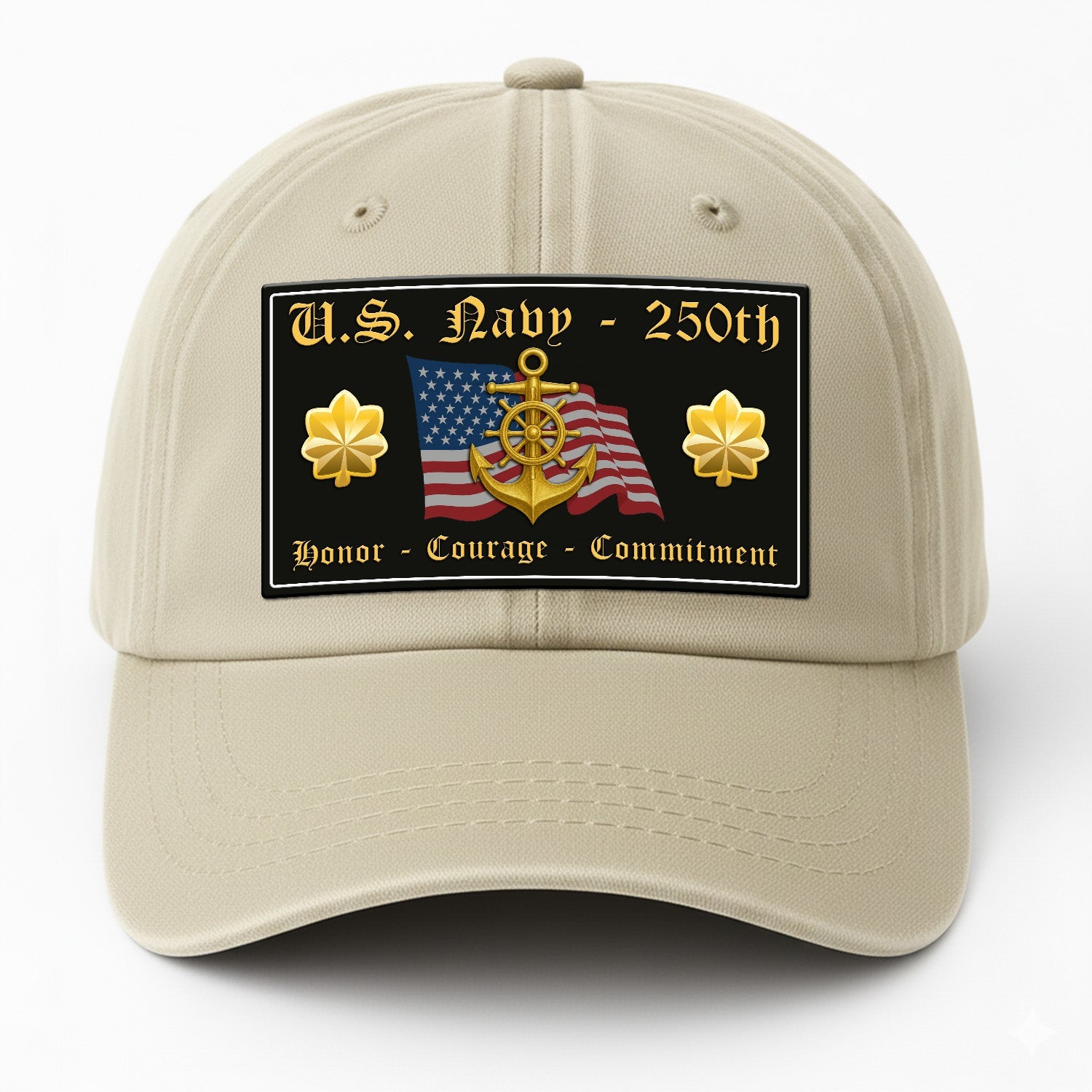 Custom Ranks US Navy Premium Washed Denim Cap DC018