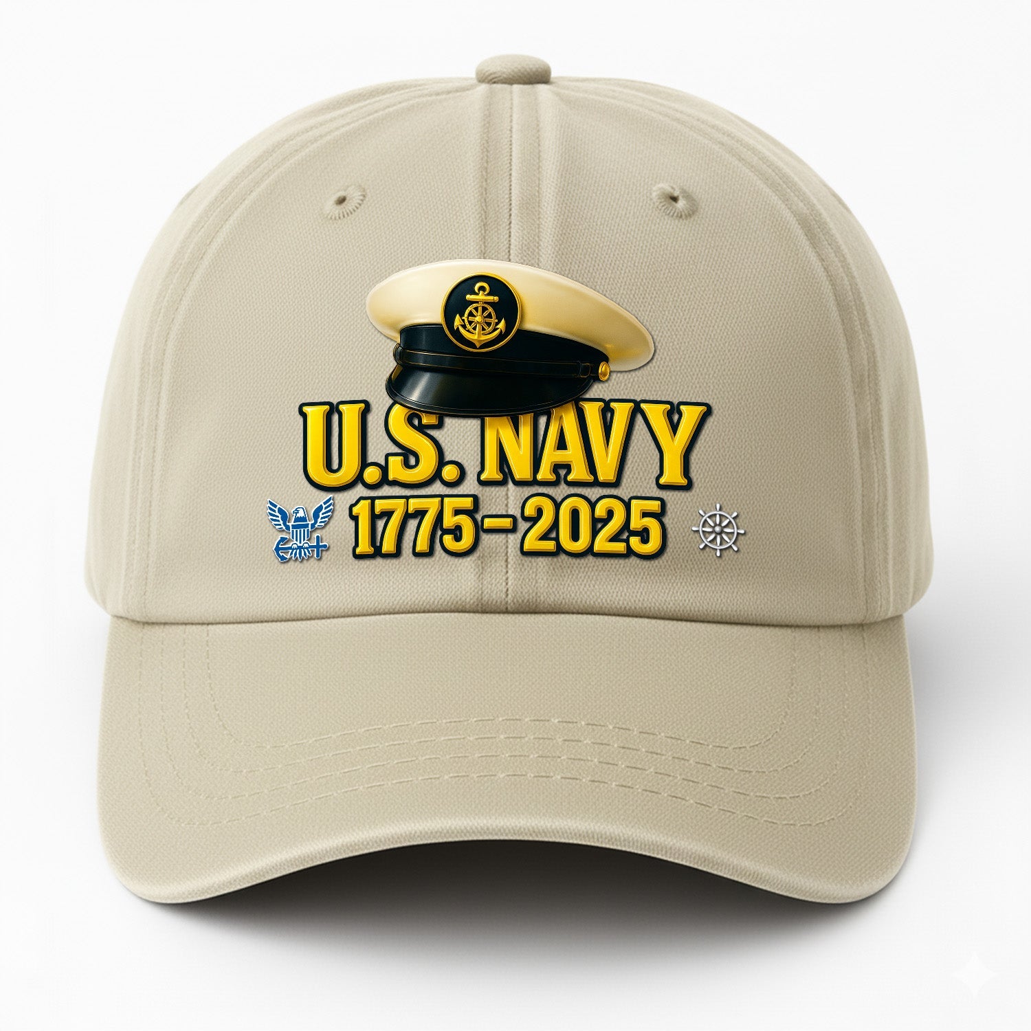 Custom Ranks US Navy Premium Washed Denim Cap DC019