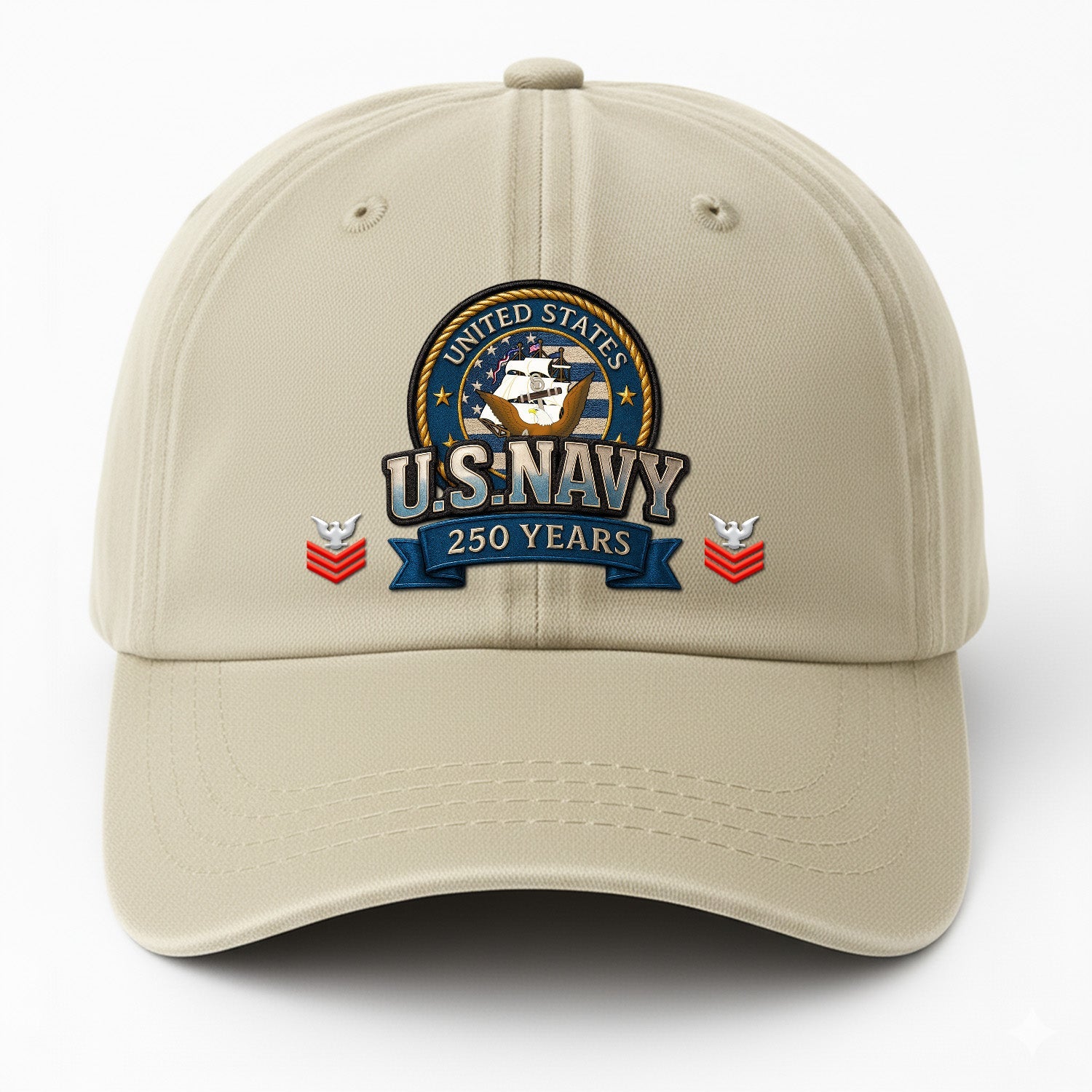 Custom Ranks US Navy Premium Washed Denim Cap DC020