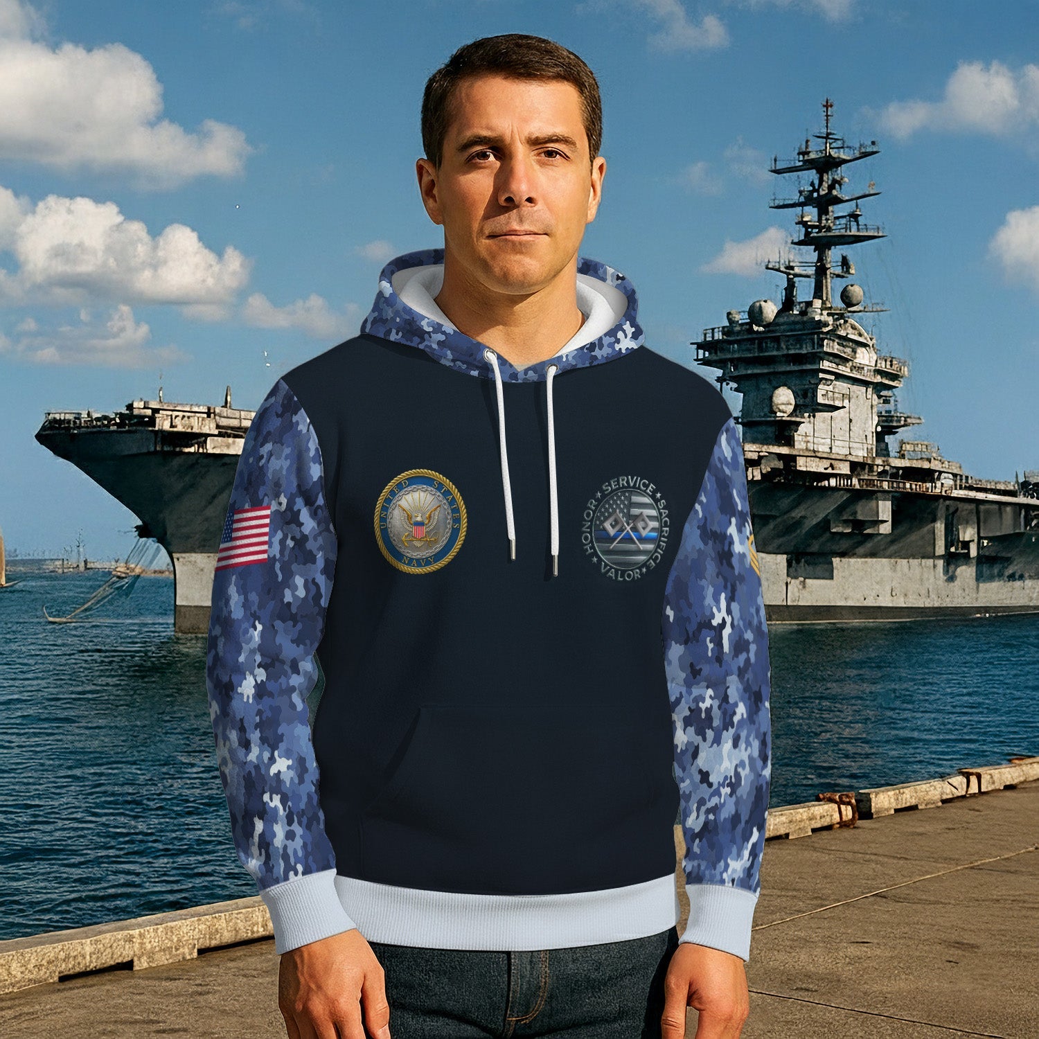 Personalized US Navy 3D All Over Print Hoodie KRH3D01