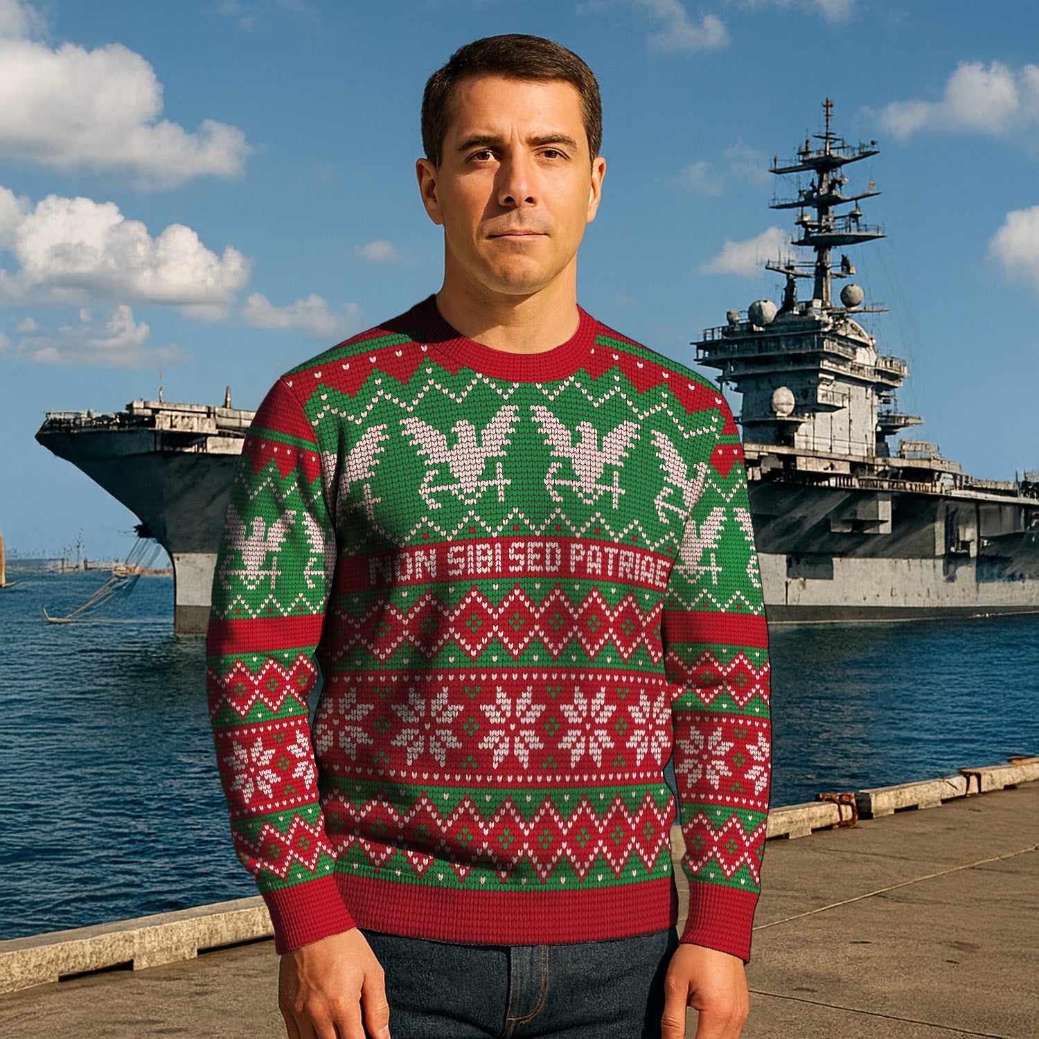 US Navy 250th Anniversary Christmas Ugly Sweater