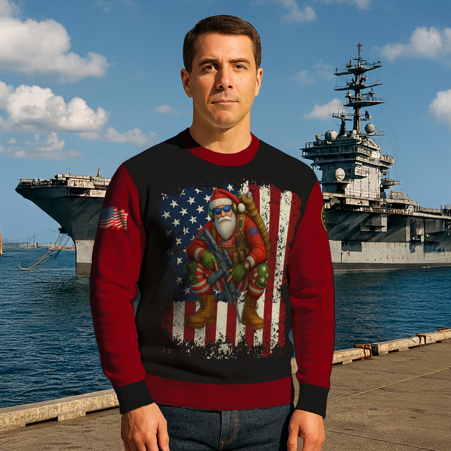 US Army Santa Soldier Ugly Christmas Sweater