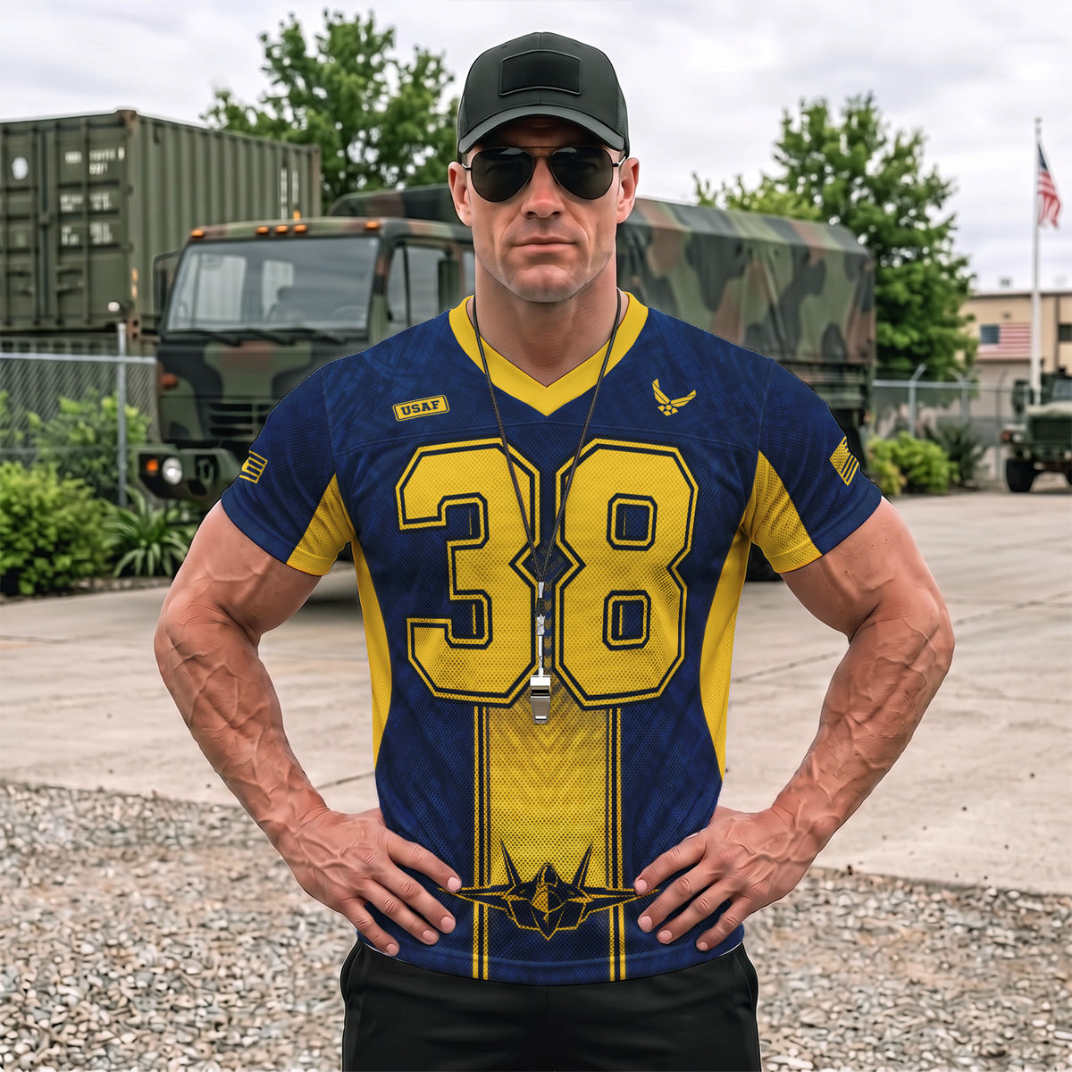 Personalized U.S. Air Force Jersey Custom Rank Jersey Number and Text