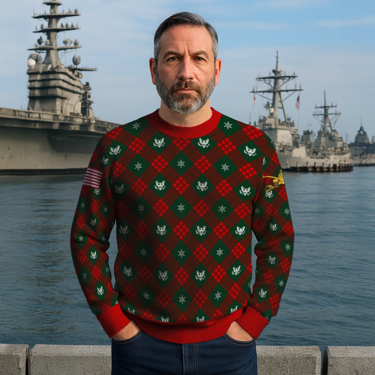 Custom Ranks US Army Ugly Christmas Sweater for Women Men KRUST08