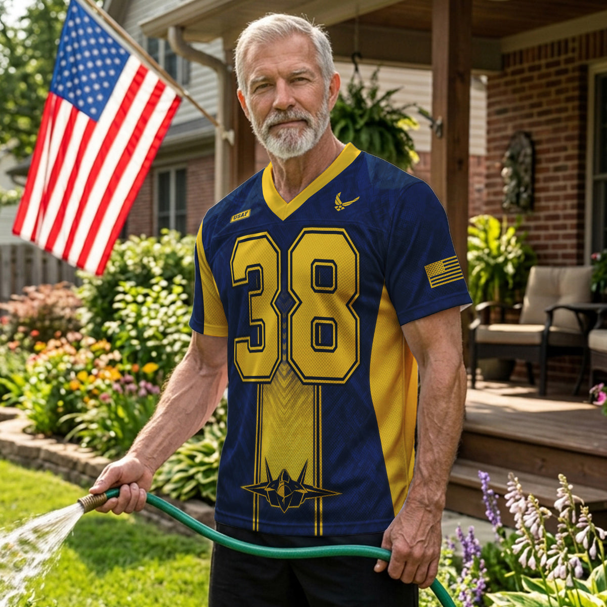 Personalized U.S. Air Force Jersey Custom Rank Jersey Number and Text