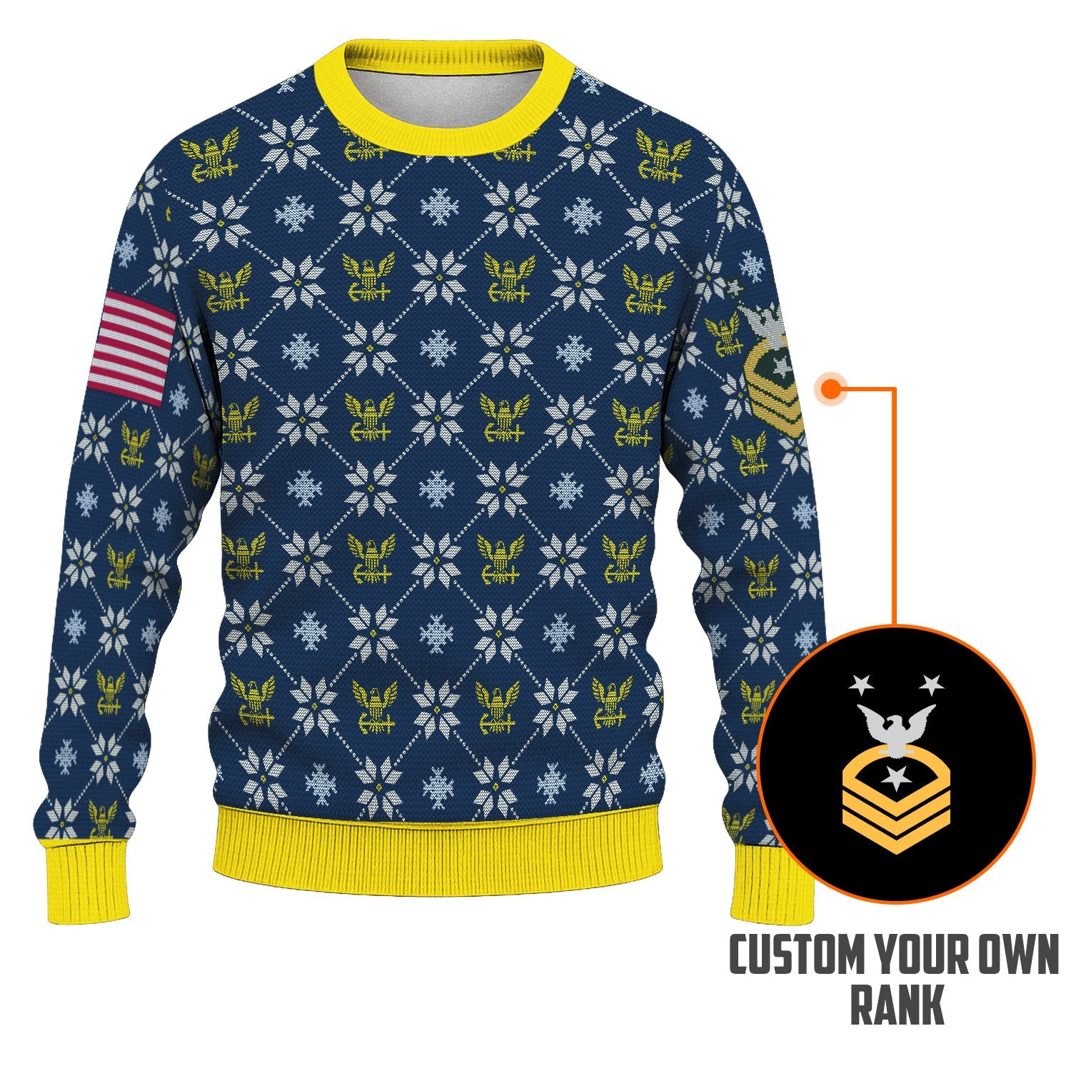 Personalized US Navy Christmas Ugly Sweater KRUST10