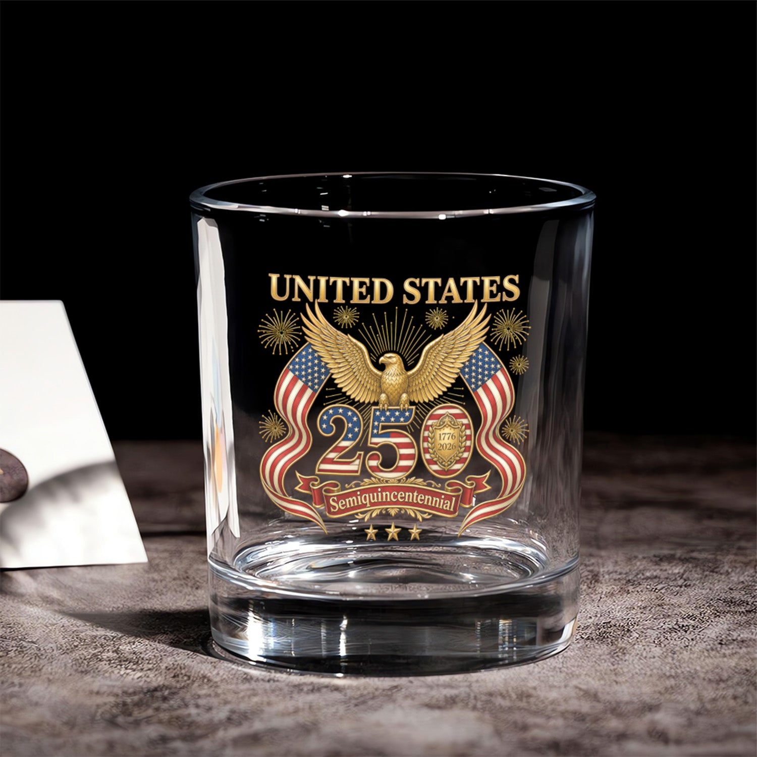 USA 250 Years Liberty Whiskey Glass Gift