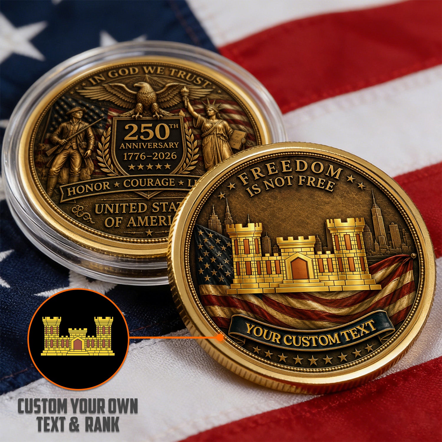Personalized Army 3D Challenge Coin