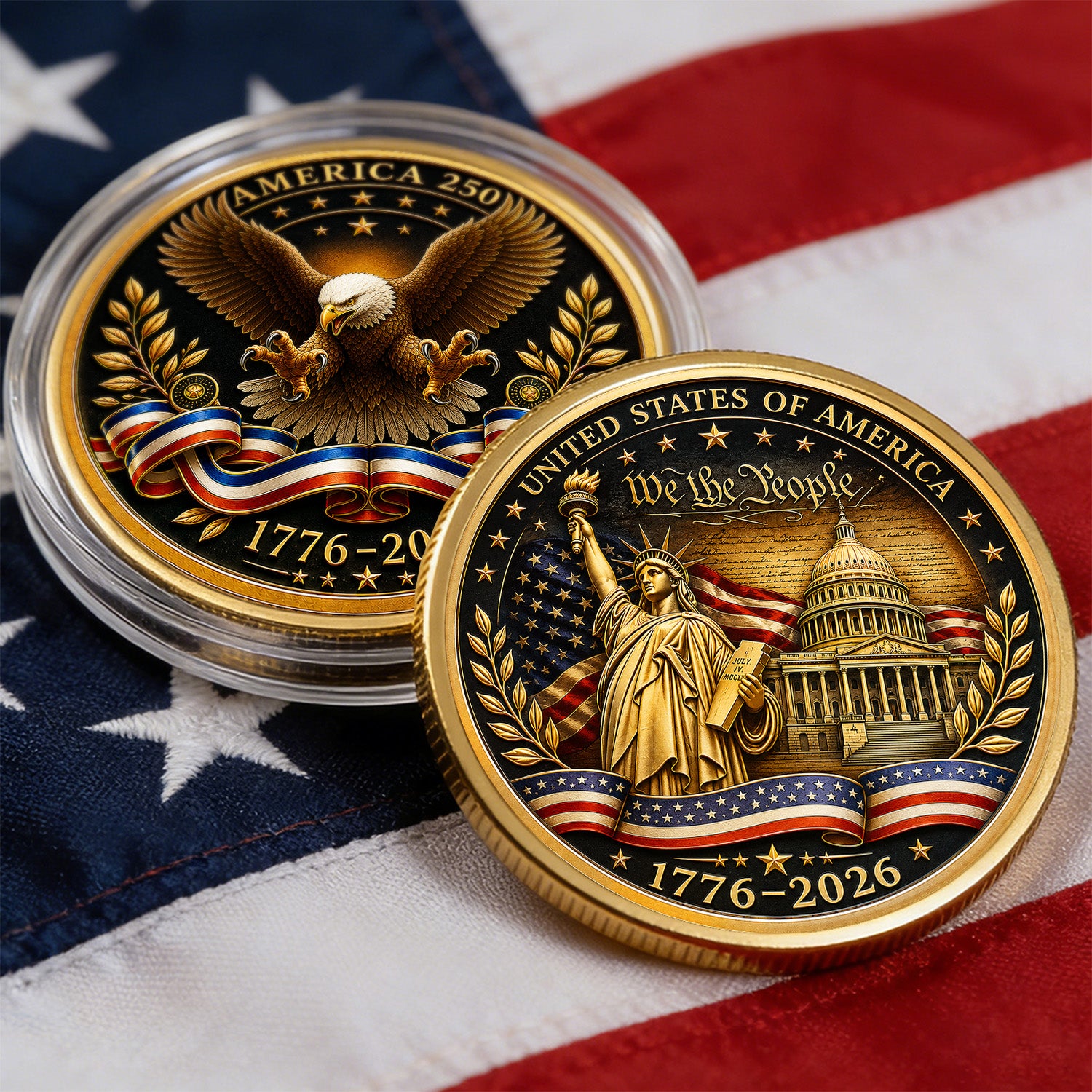 We The People USA 250th Anniversary 3D Challenge Coin Gift