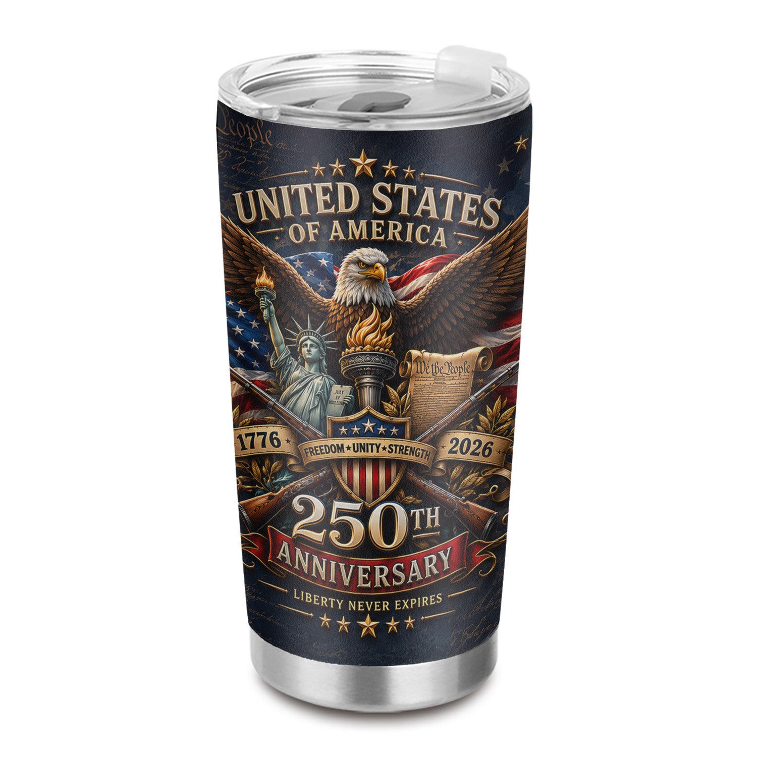 America 250 Celebration Tumbler 20oz Freedom Keepsake
