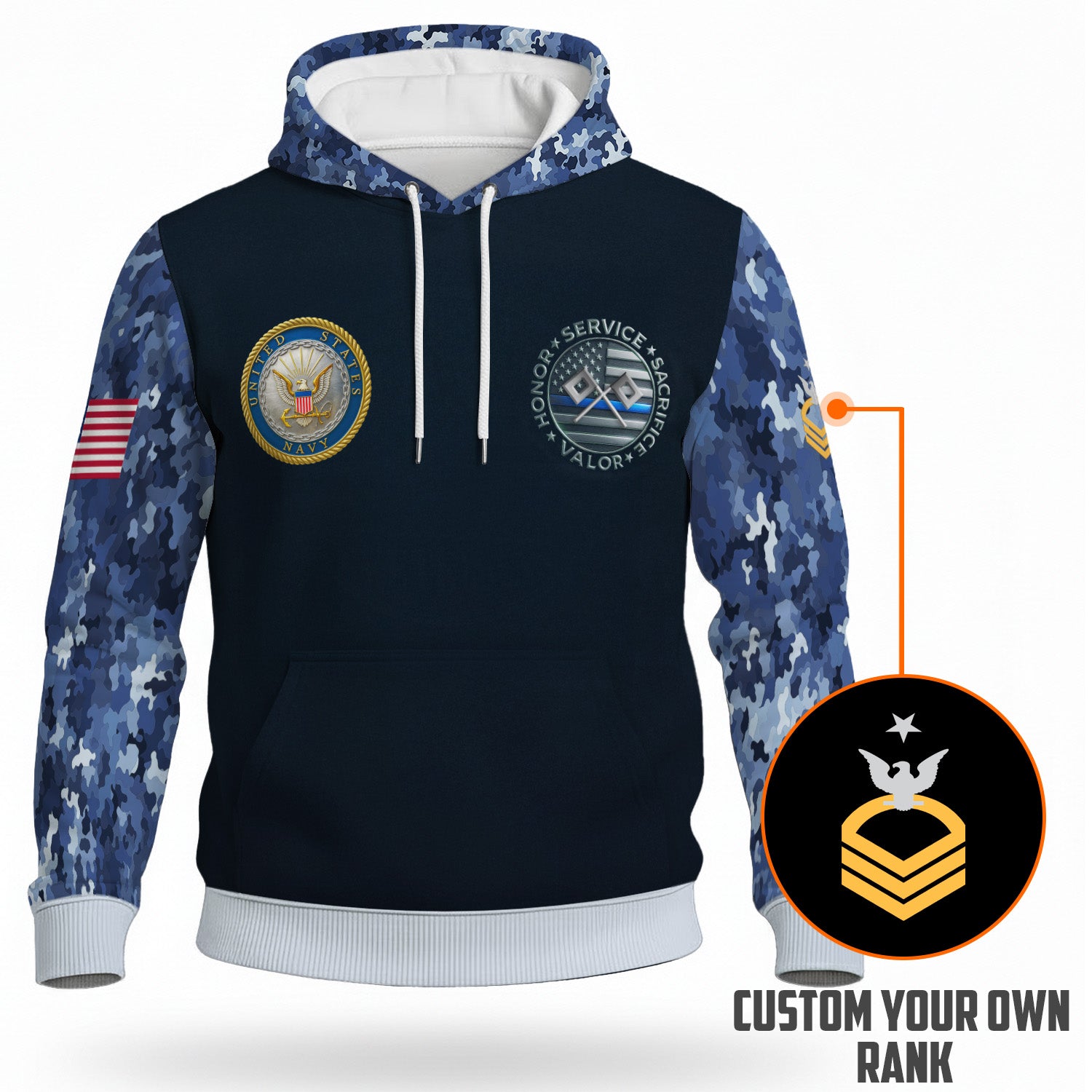 Personalized US Navy 3D All Over Print Hoodie KRH3D01