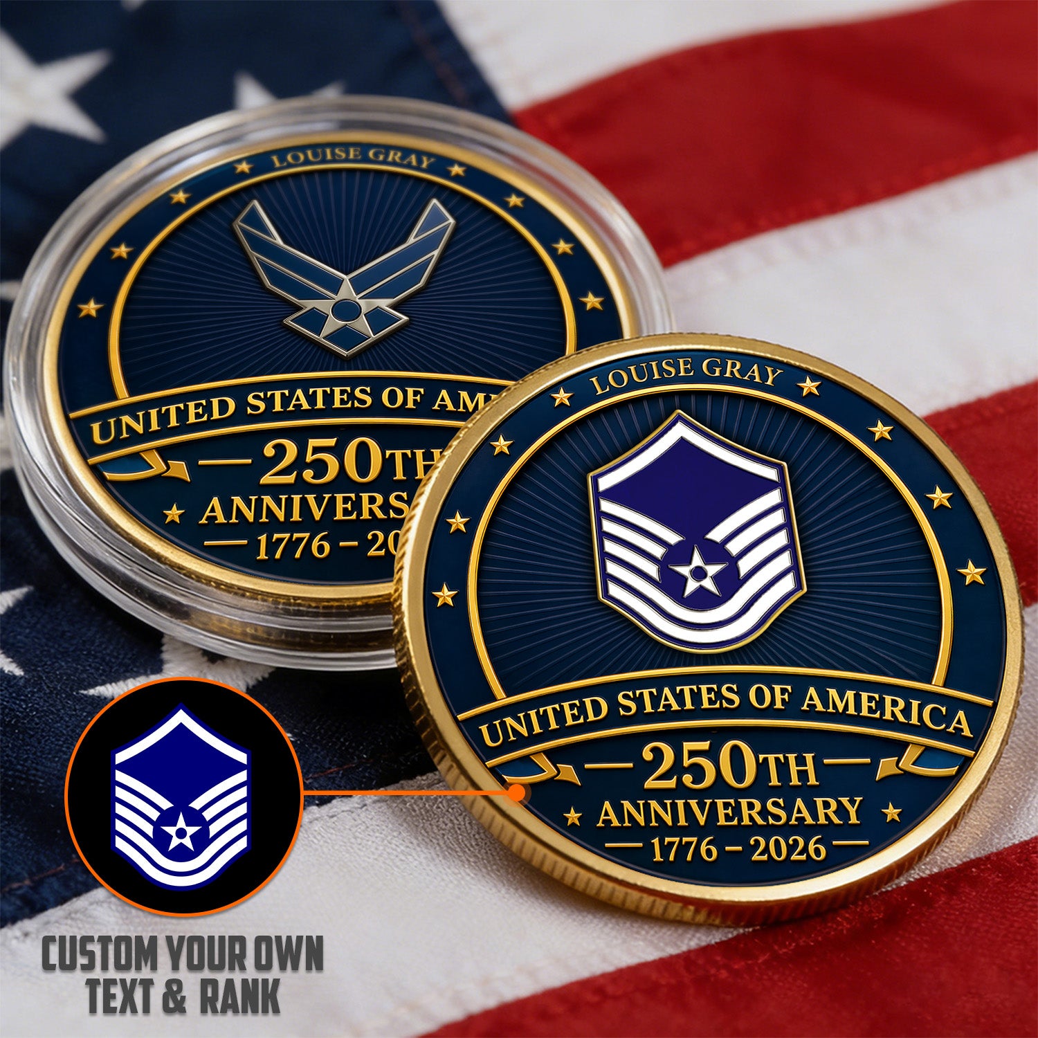 Personalized Challenge Coin US Navy Rank Name Gift