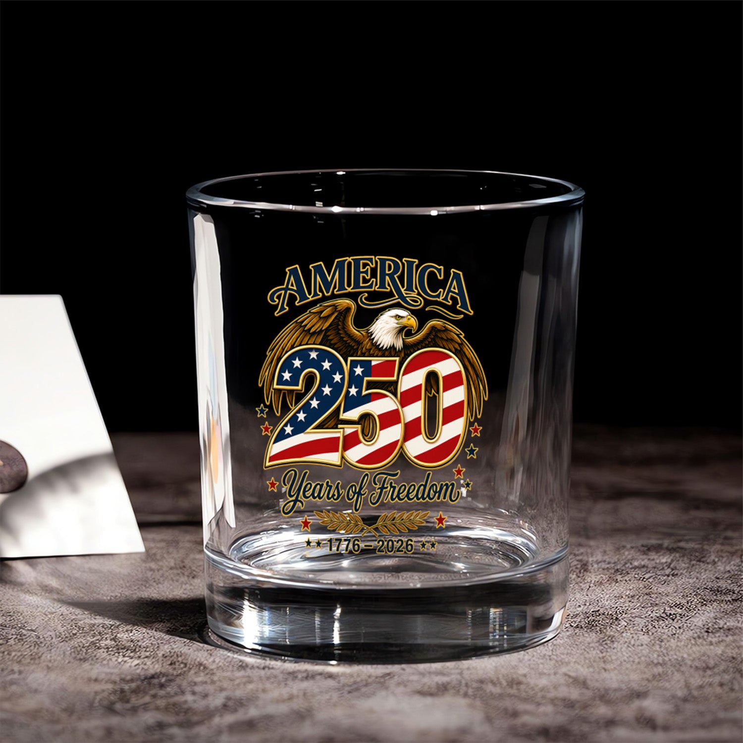 American Eagle Whiskey Glass USA 250th Anniversary