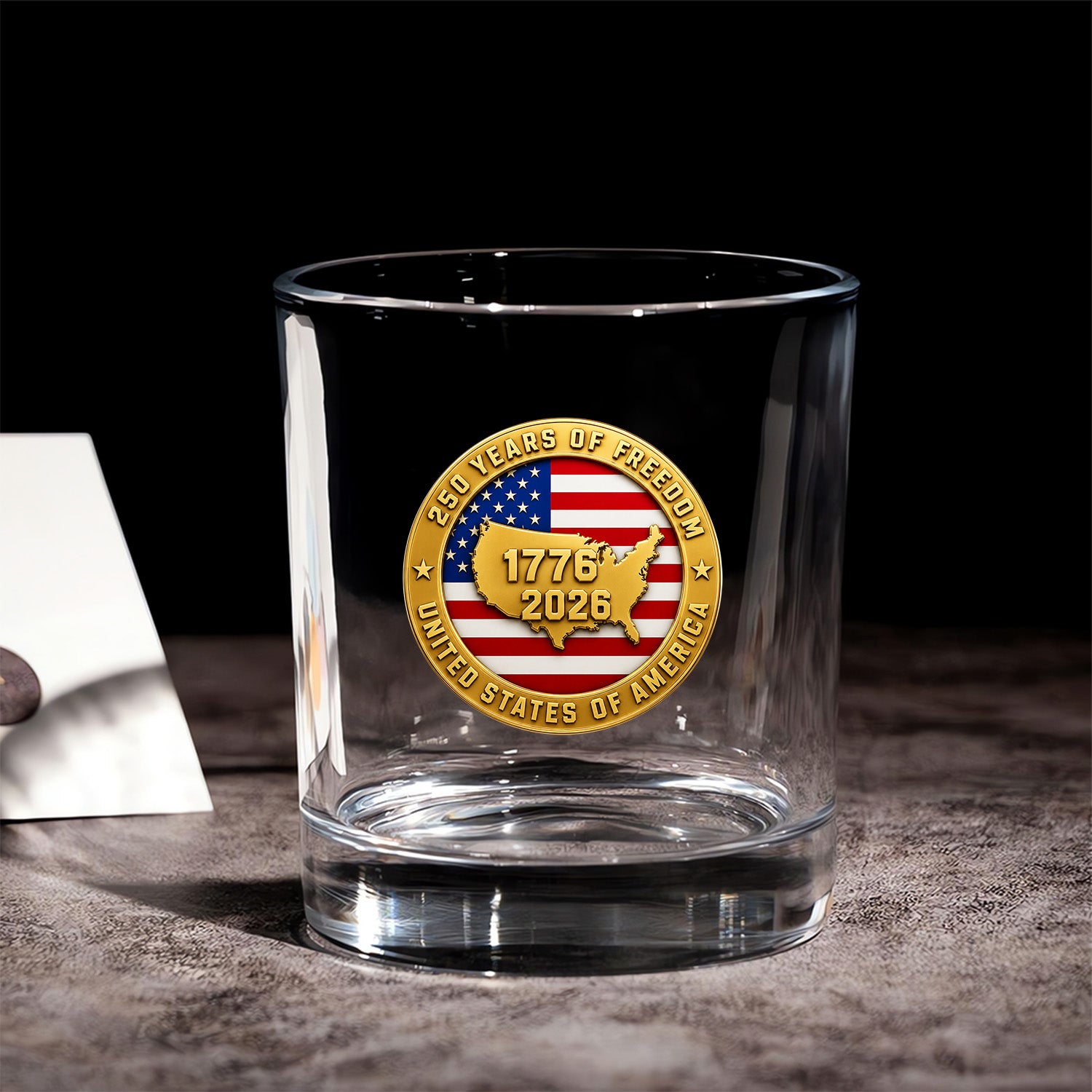 USA 250 Years Commemorative Bourbon Glass Gift