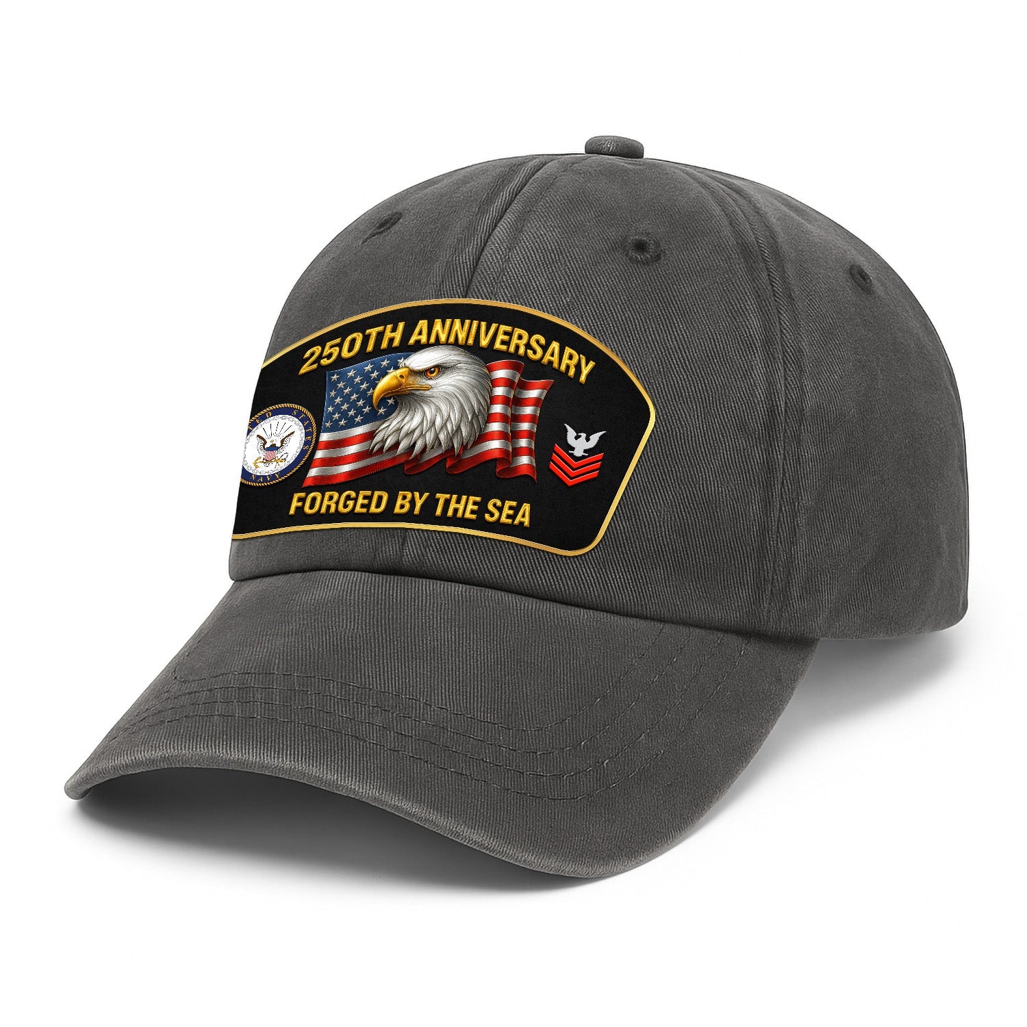 Custom Ranks US Navy Premium Washed Denim Cap DC021