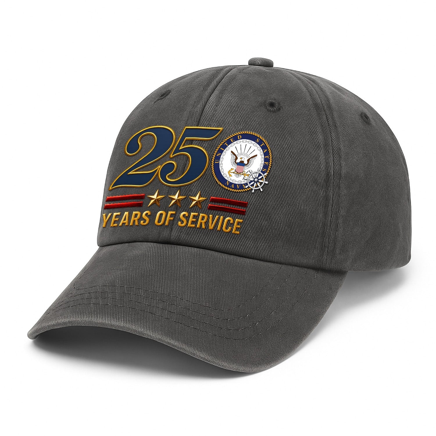 Custom Ranks US Navy Premium Washed Denim Cap DC022