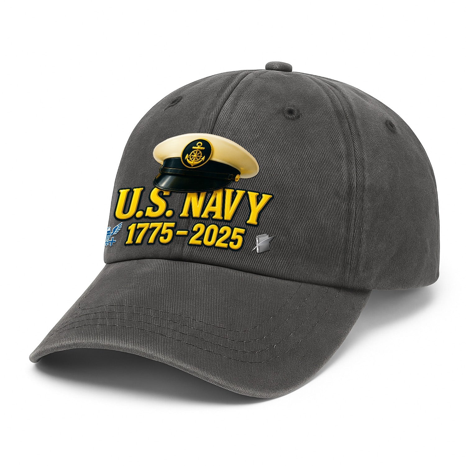 Custom Ranks US Navy Premium Washed Denim Cap DC019