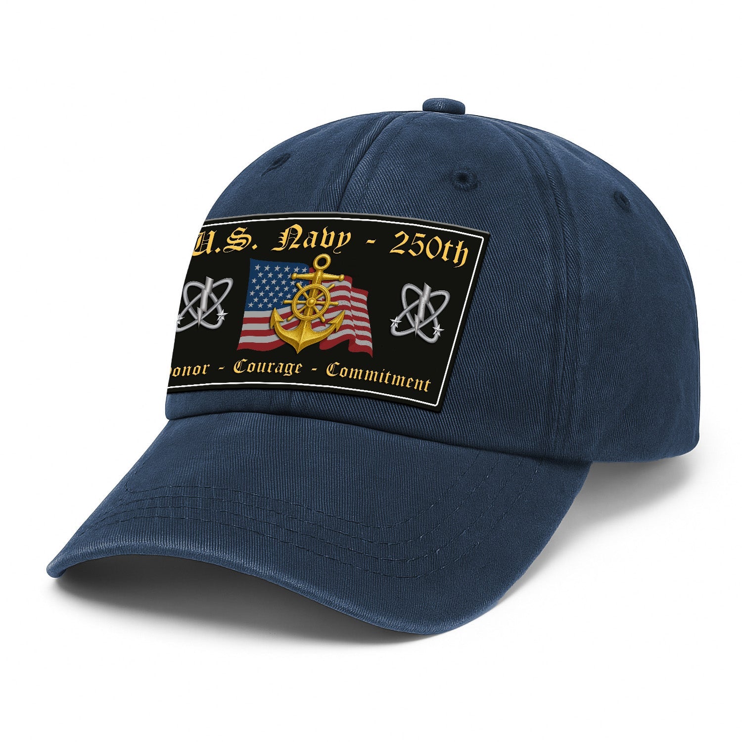Custom Ranks US Navy Premium Washed Denim Cap DC018