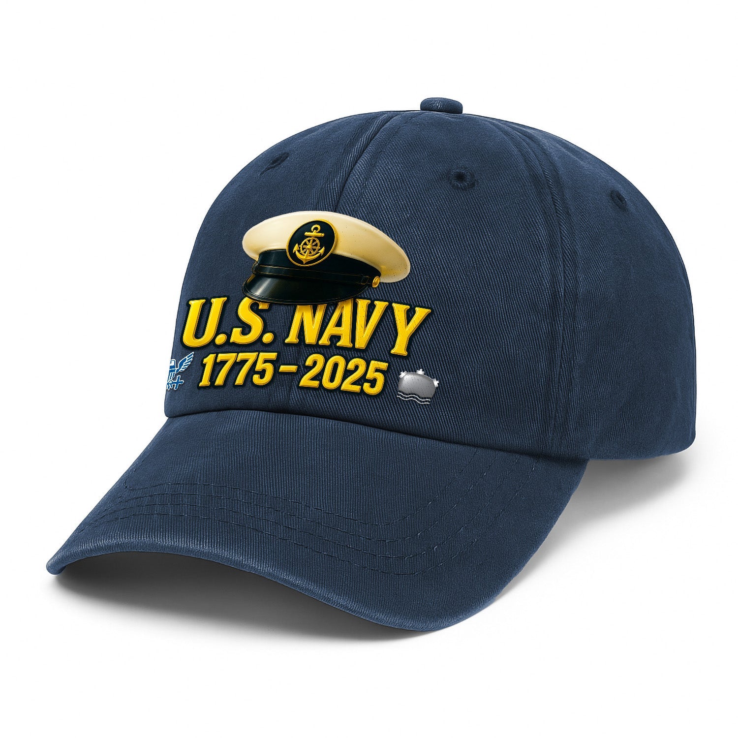 Custom Ranks US Navy Premium Washed Denim Cap DC019