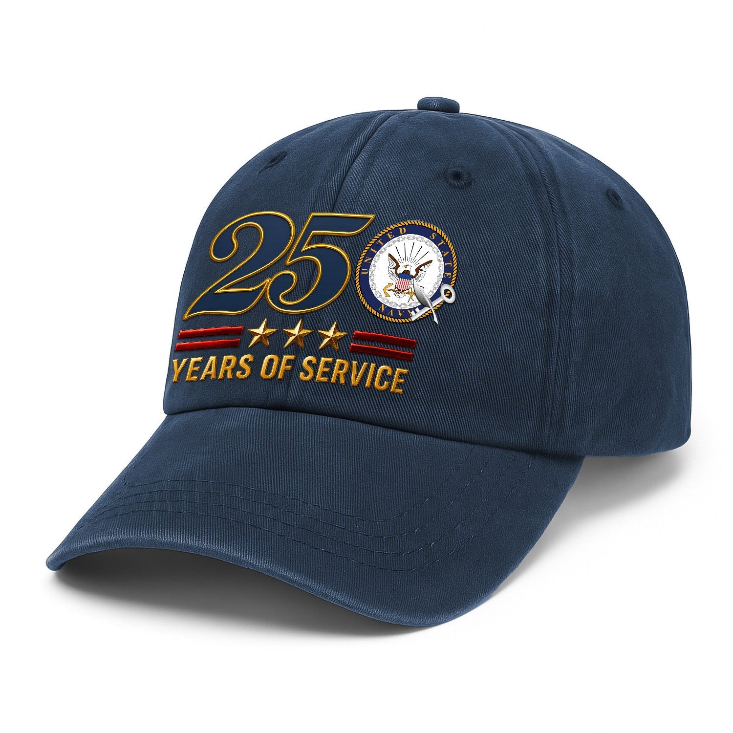 Custom Ranks US Navy Premium Washed Denim Cap DC022