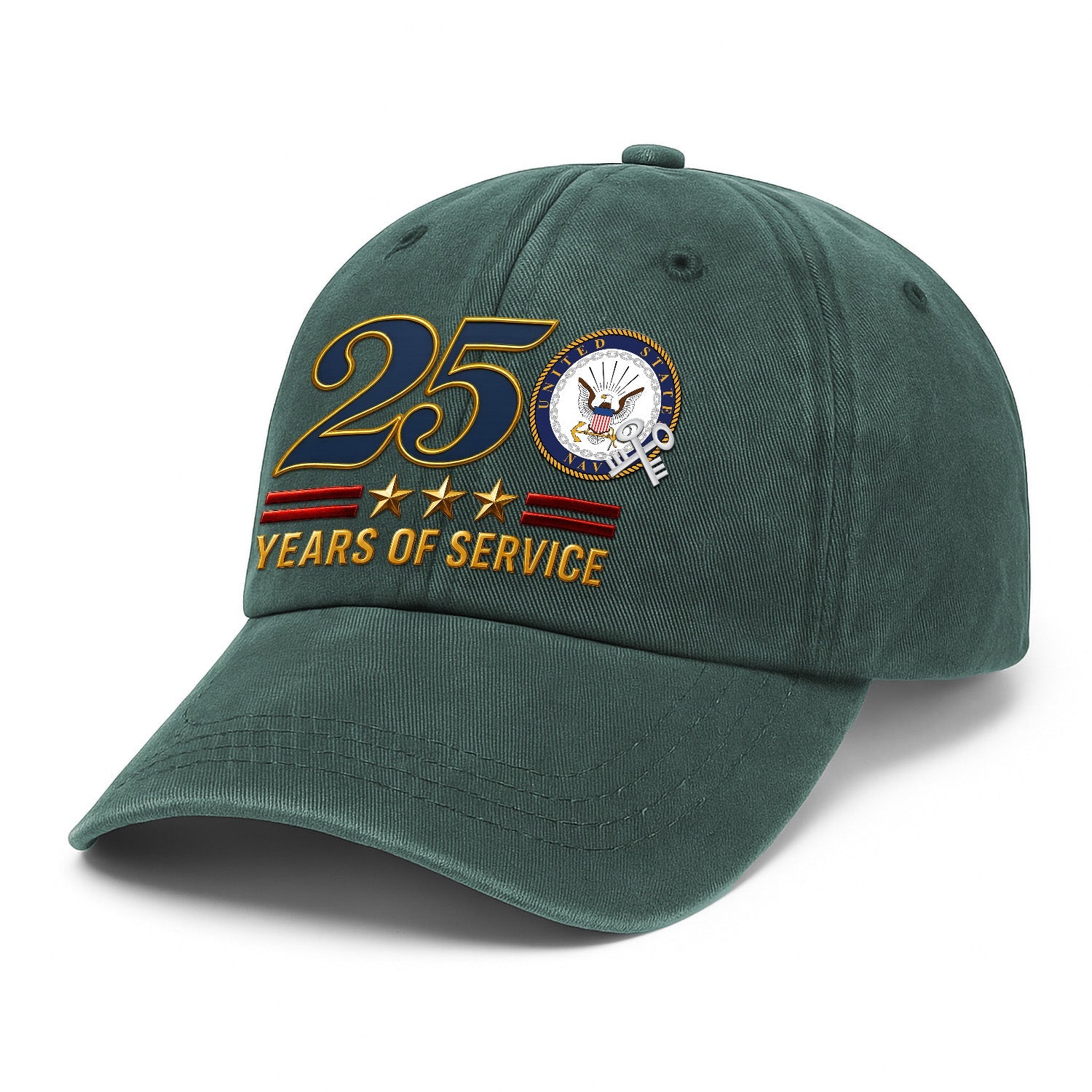 Custom Ranks US Navy Premium Washed Denim Cap DC022