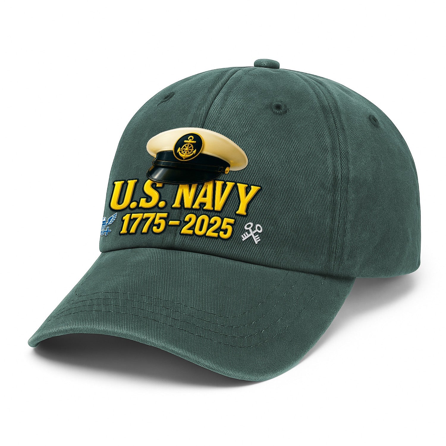 Custom Ranks US Navy Premium Washed Denim Cap DC019