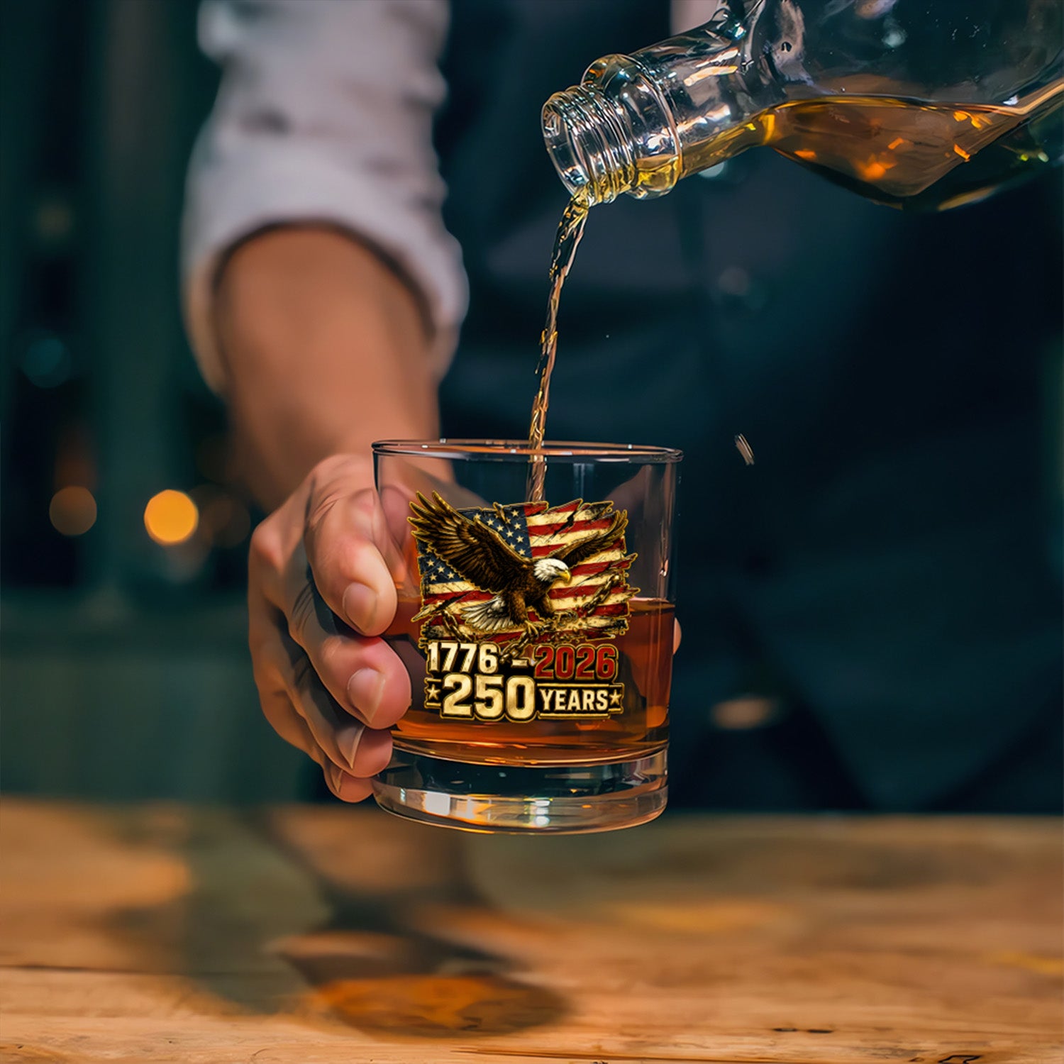 America 250 Whiskey Glass 1776-2026 Gift