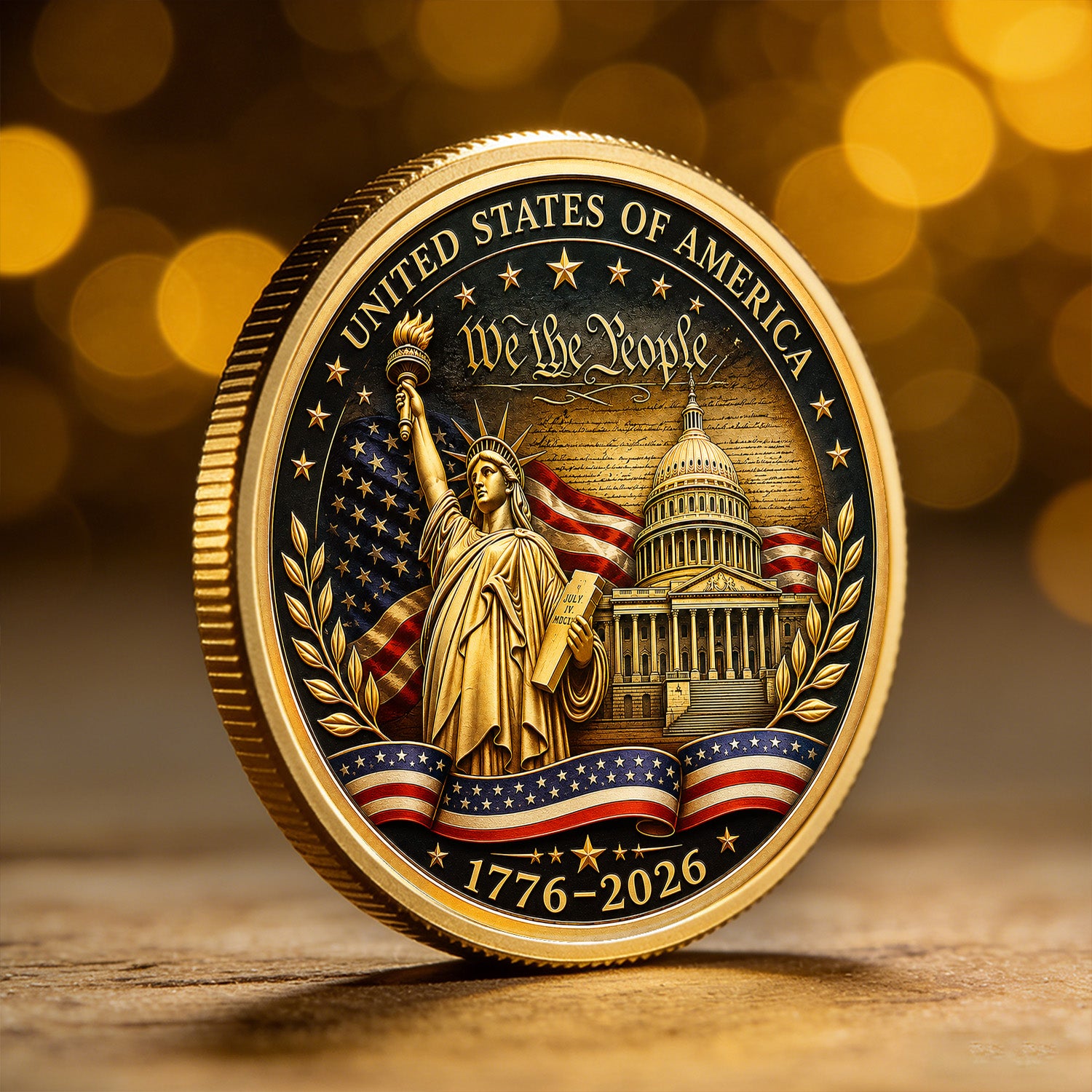 We The People USA 250th Anniversary 3D Challenge Coin Gift