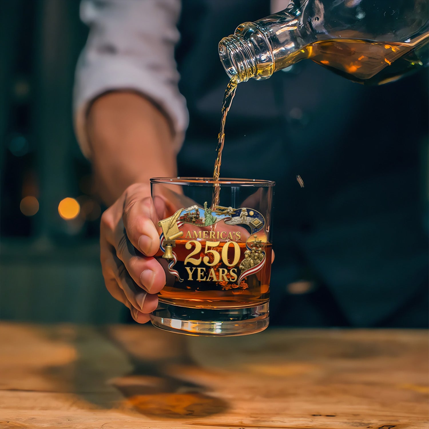Patriotic Whiskey Glass USA Semiquincentennial Edition