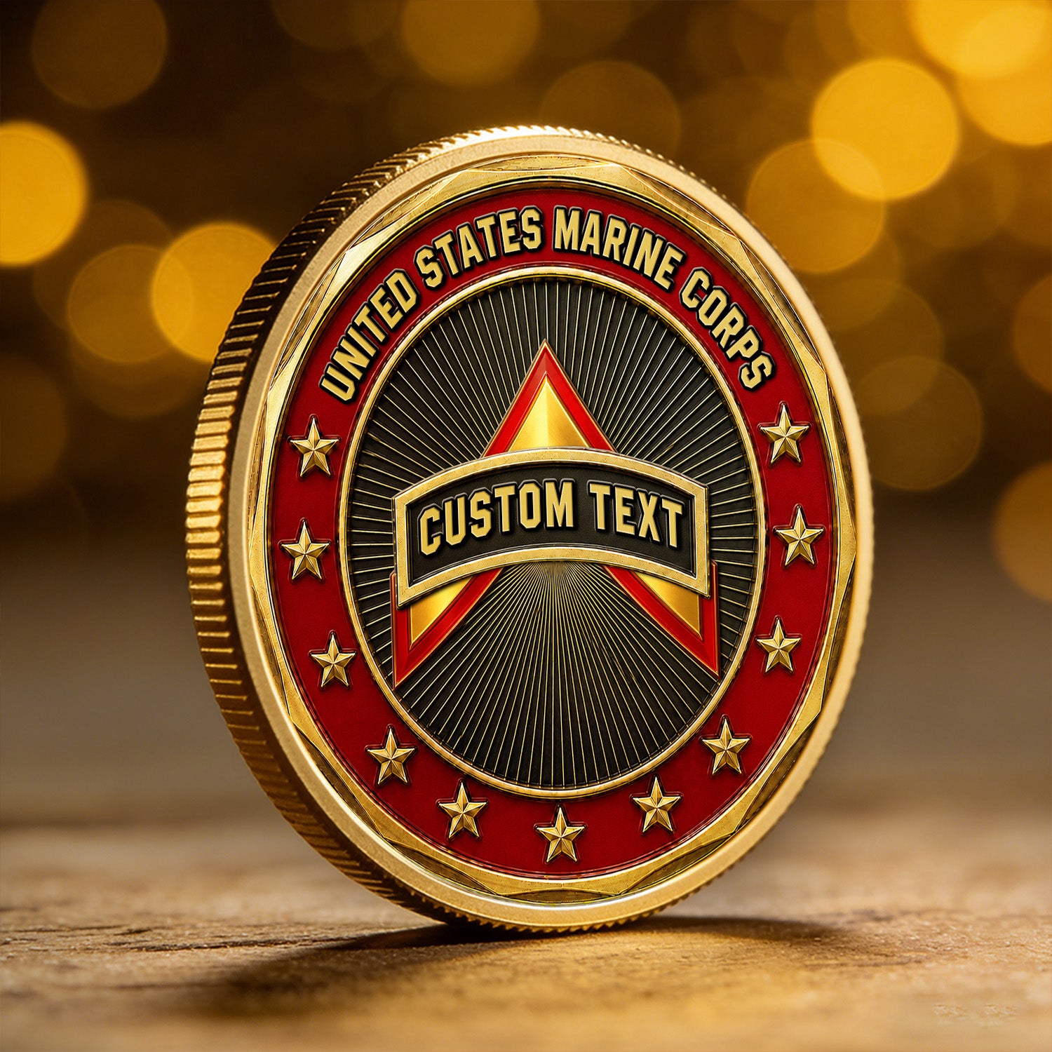 USMC Veteran Custom Name Rank 3D Challenge Coin Keepsake