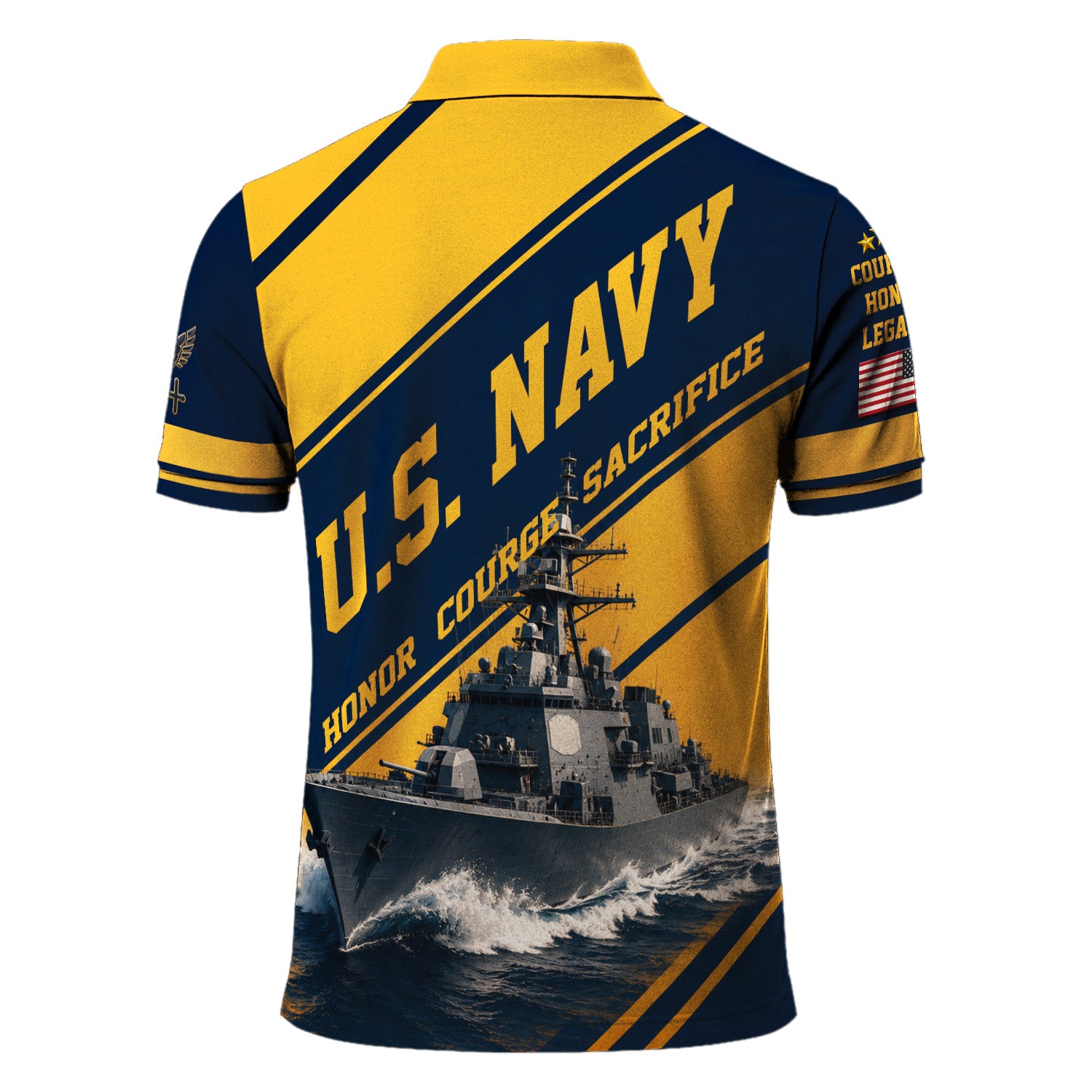 Personalized US Navy Sailor 3D All-Over Print Polo Shirt