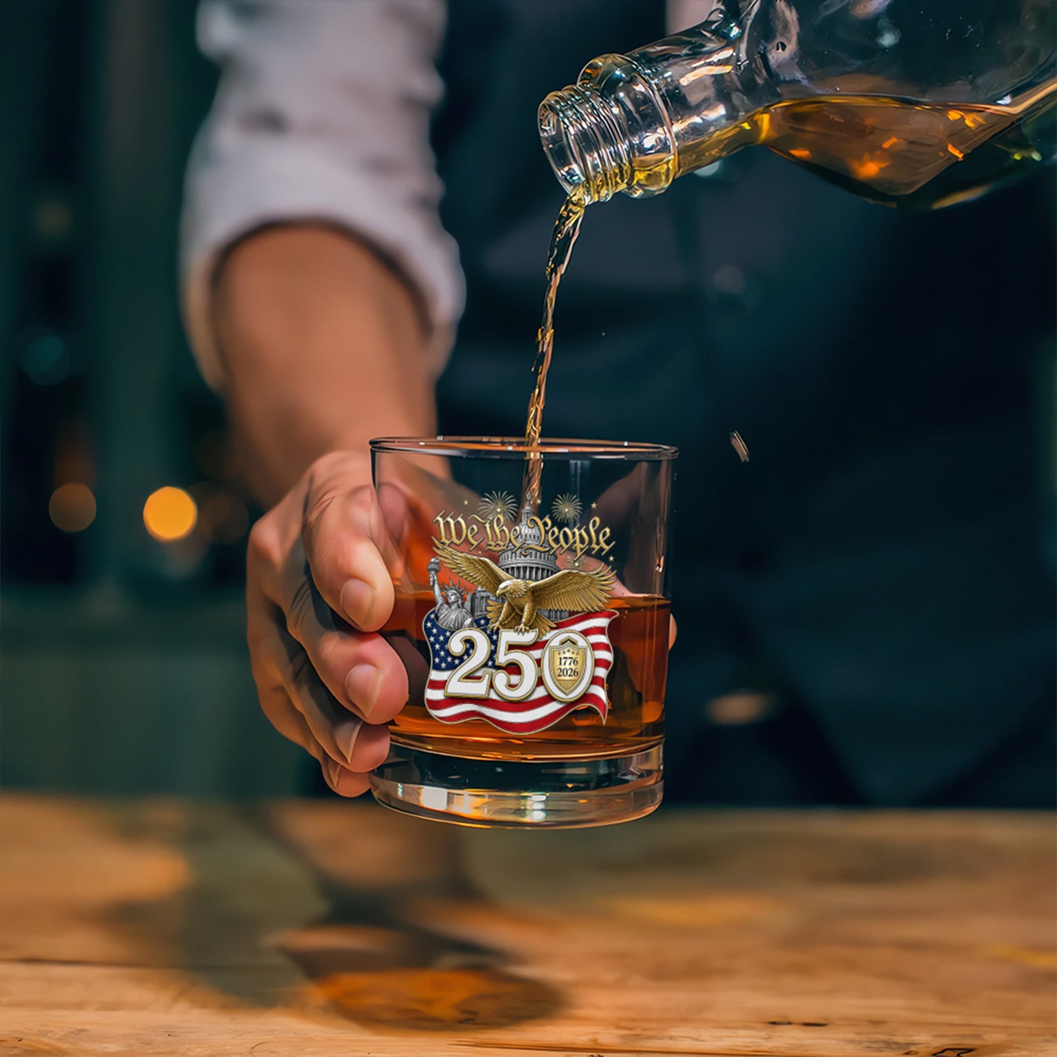 American Heritage Bourbon Glass USA 250 Years