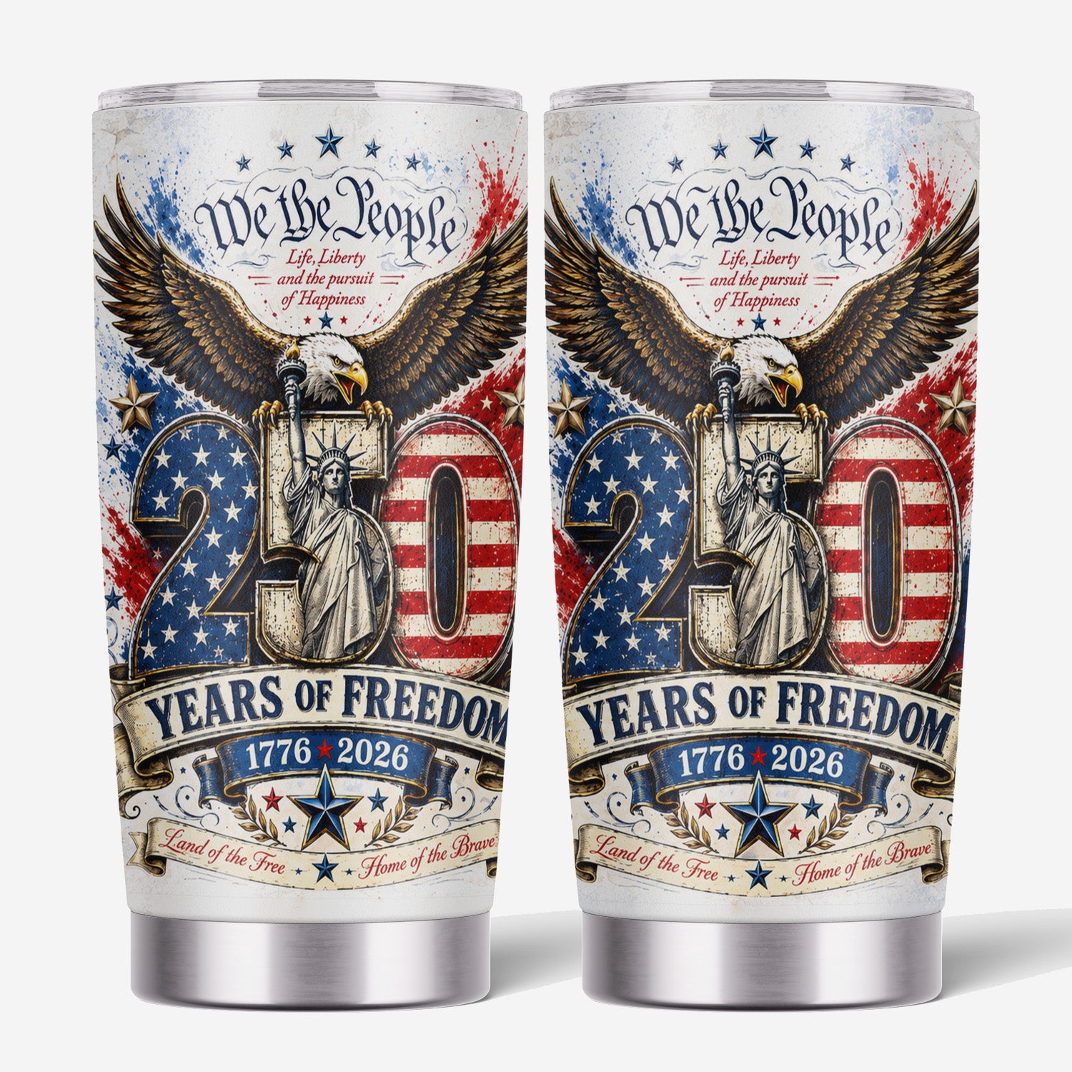 Patriotic Eagle Tumbler 20oz USA 250th Birthday Gift