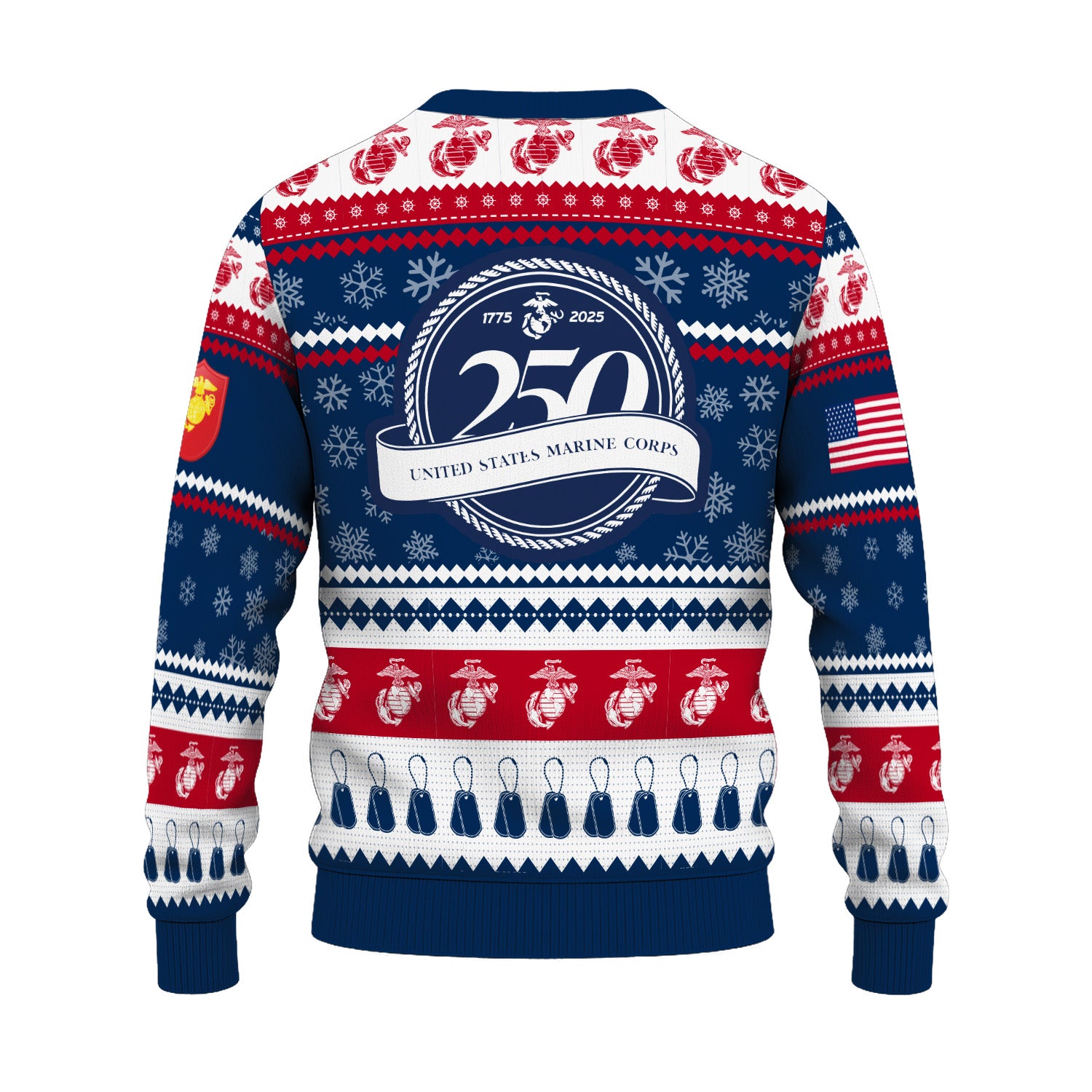 Custom Ranks USMC Ugly Christmas Sweater for Women Men KRUST03