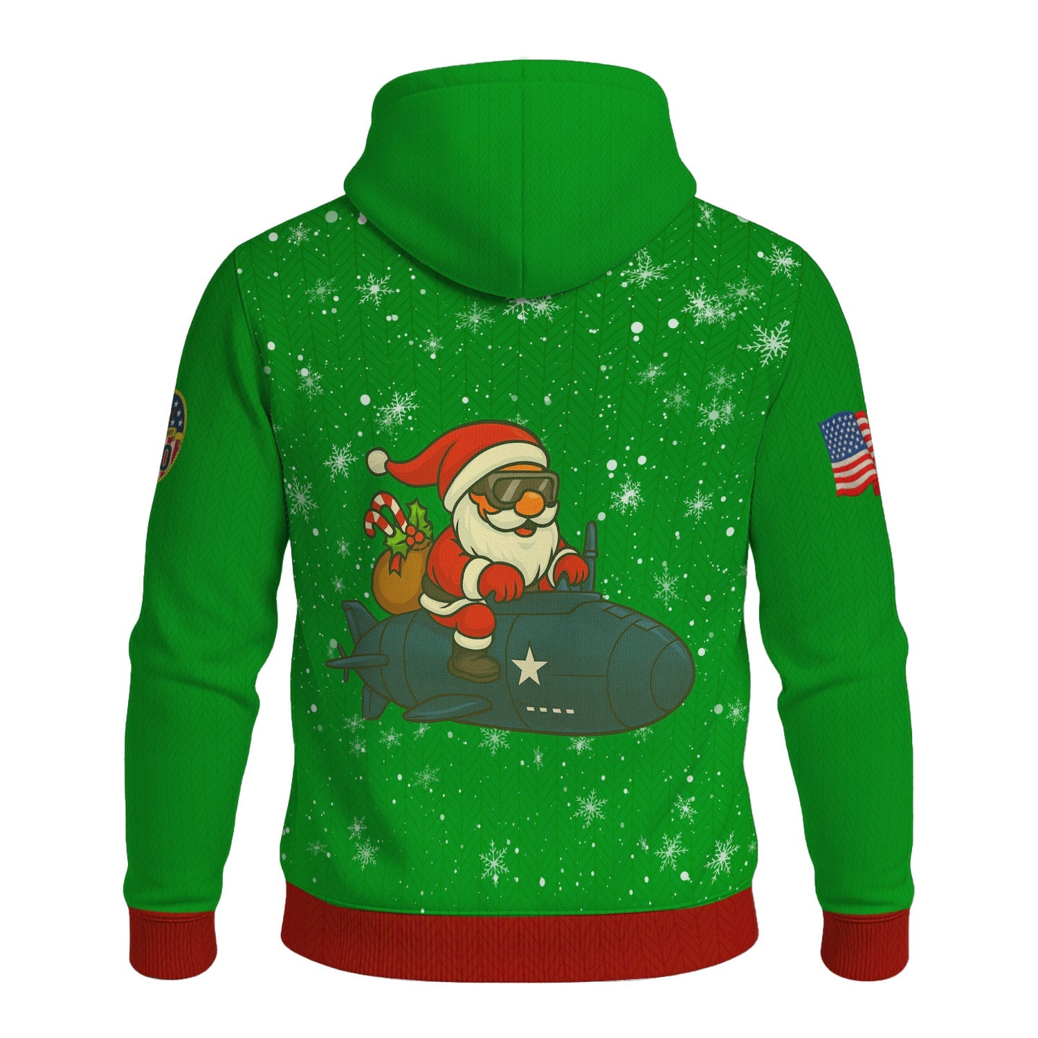 US Navy 3D All Over Print Hoodie Anchor Xmas Hat