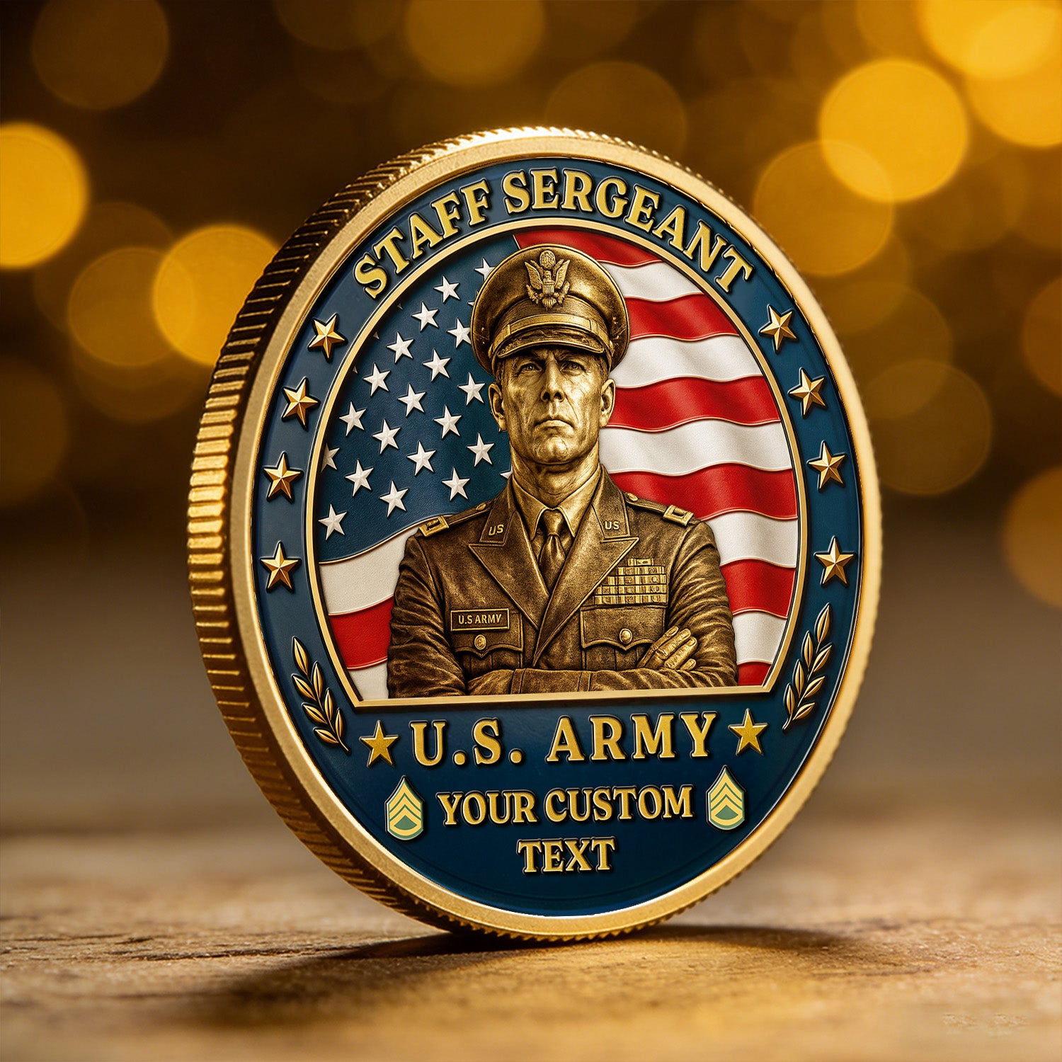 Custom U.S. Army  Veteran Coin with Photo – Personalized Military Keepsake