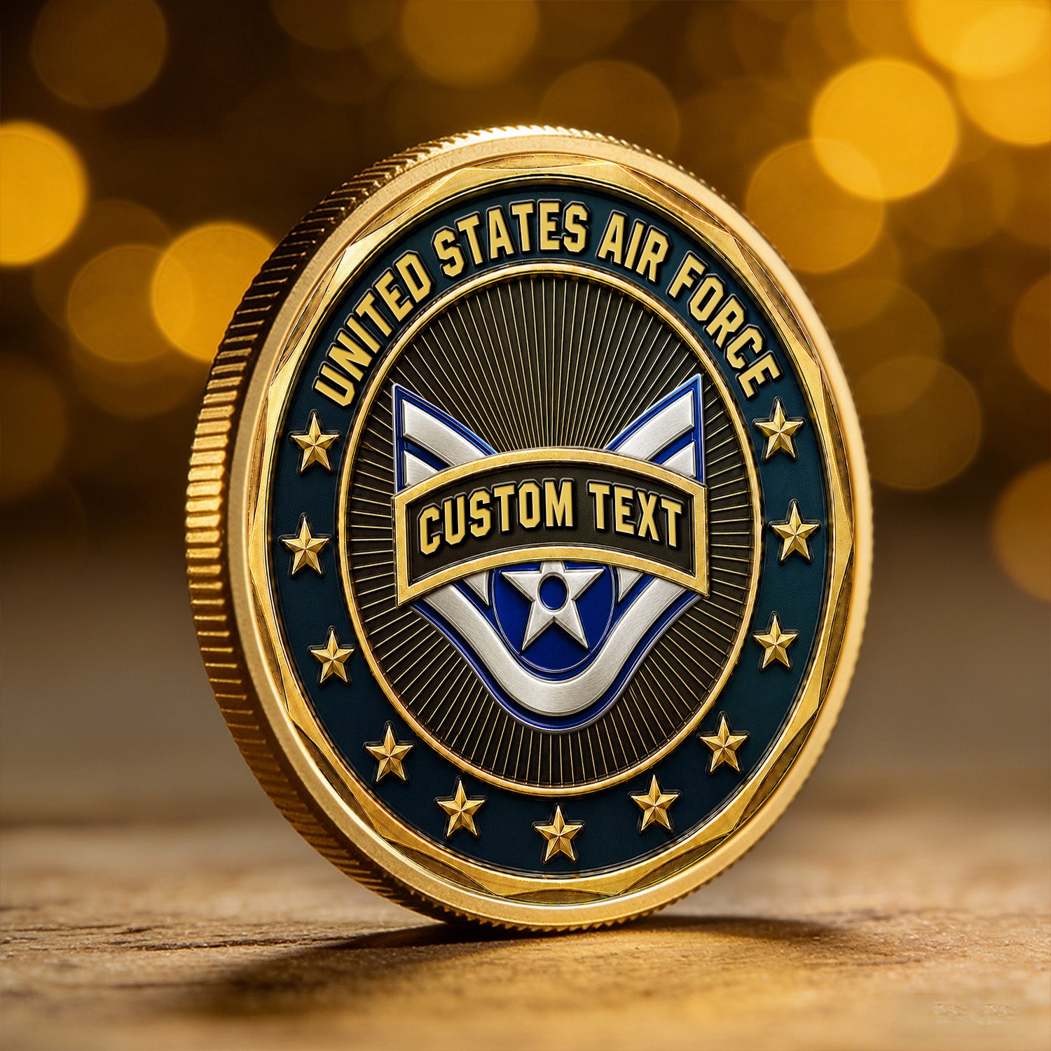 Custom Air Force Service Rank 3D Challenge Coin Tribute