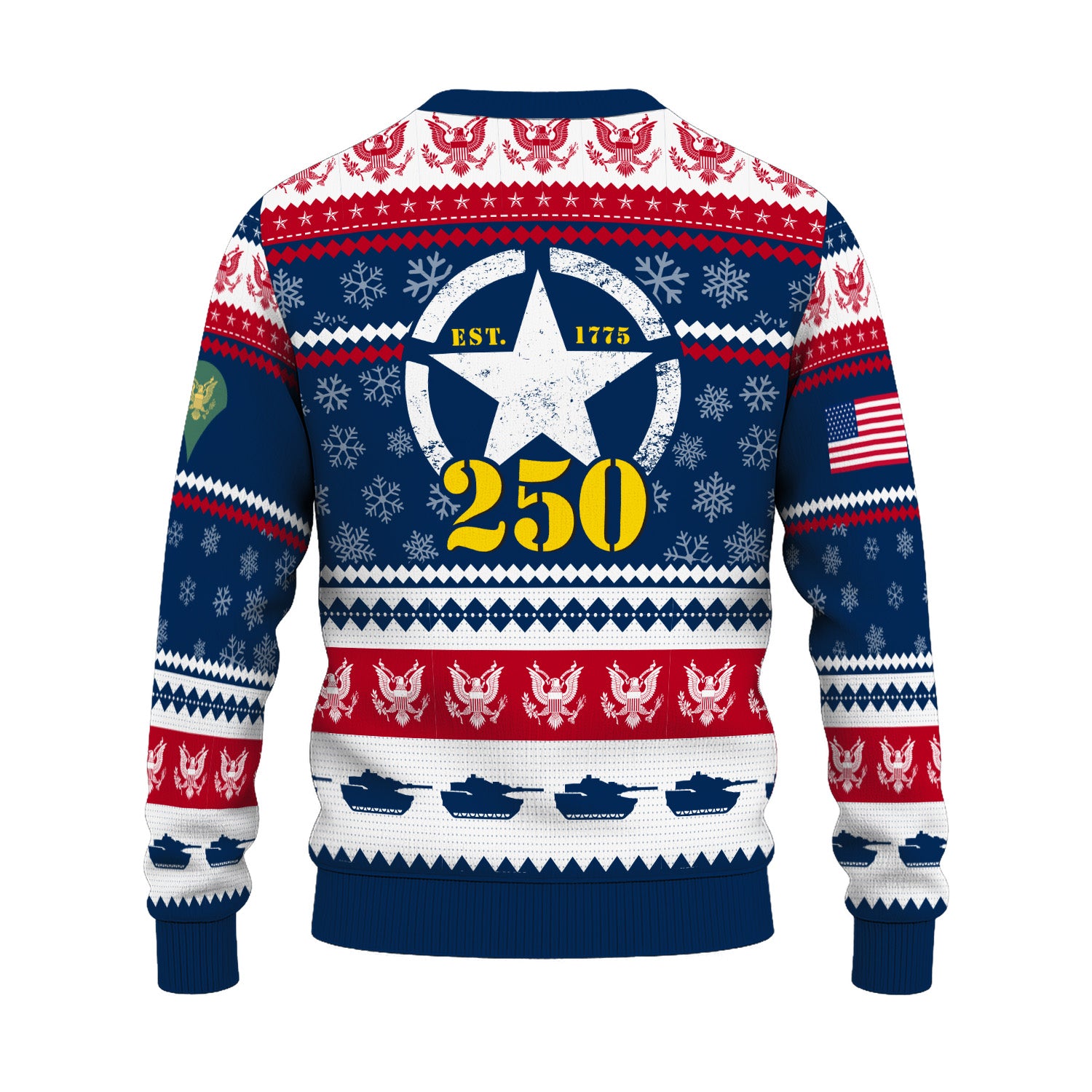Custom Ranks US Army Ugly Christmas Sweater for Women Men KRUST03