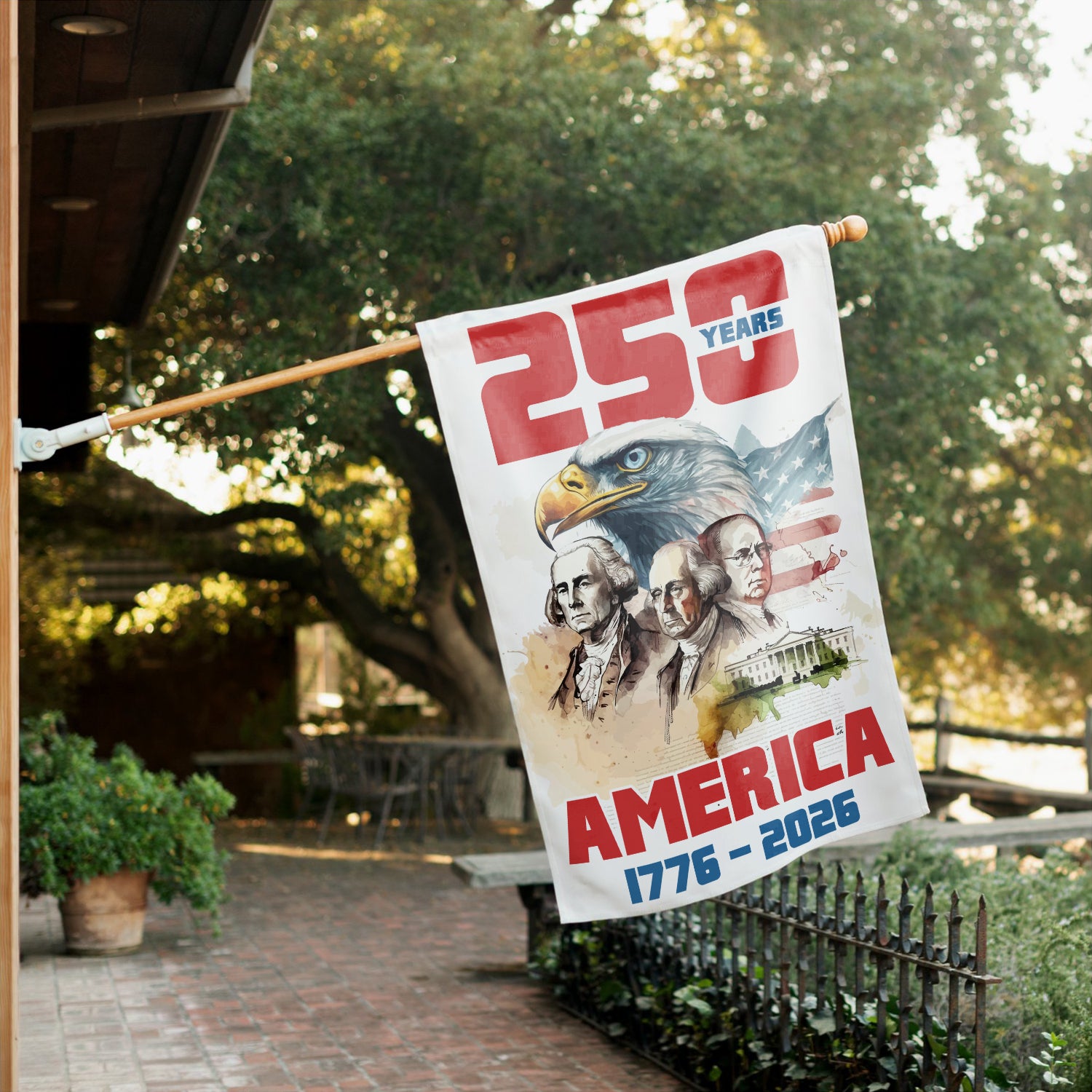 America 1776 - 2026 House Flag 28''x40'' Twin-Side Printing